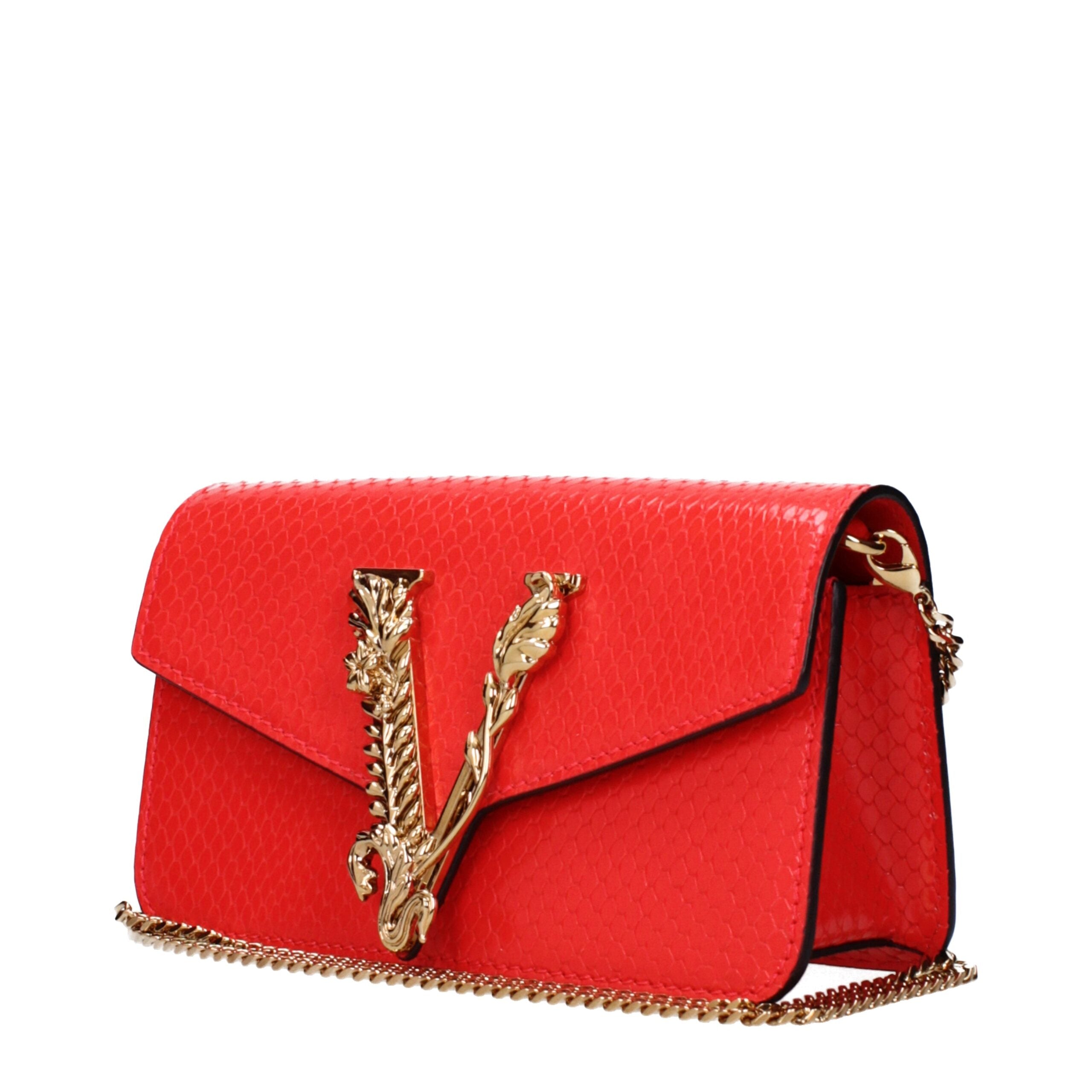 Versace Red Leather Clutch Bags