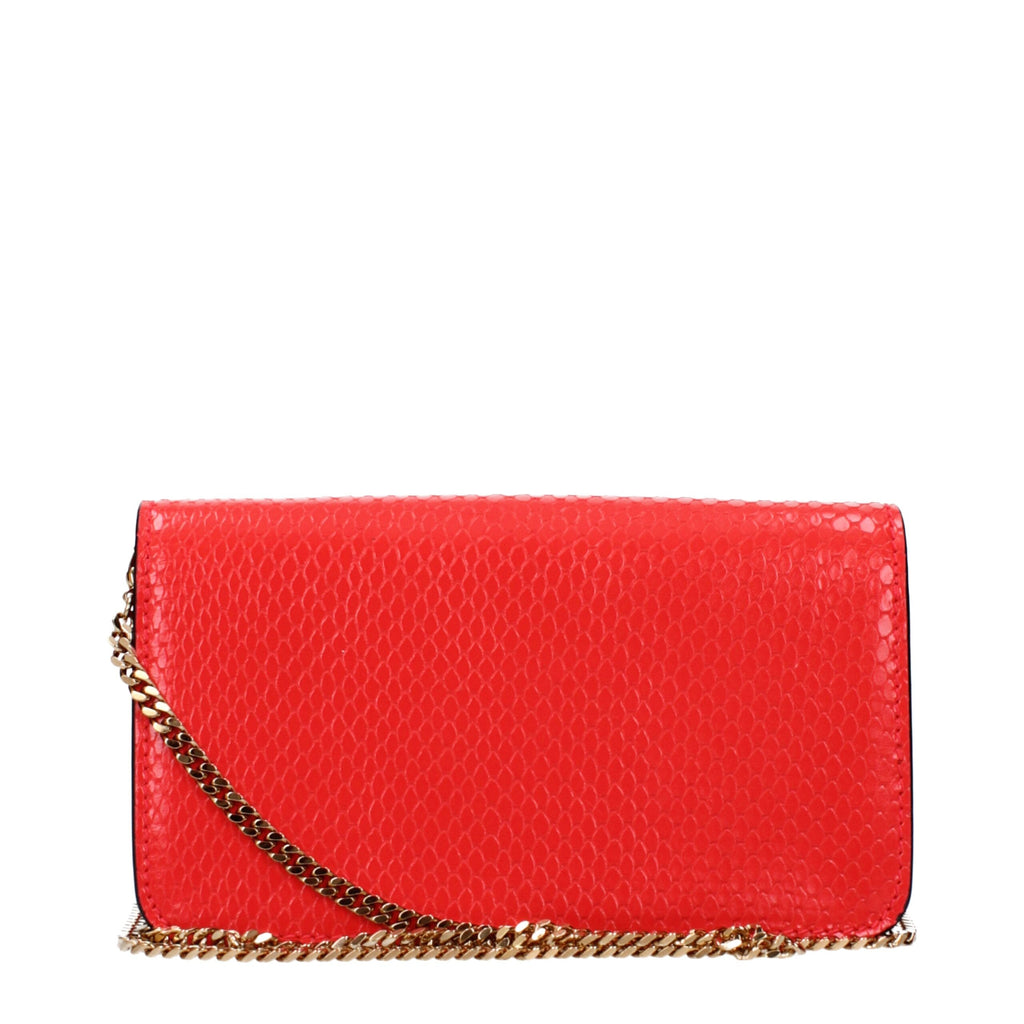 Versace Red Leather Clutch Bags