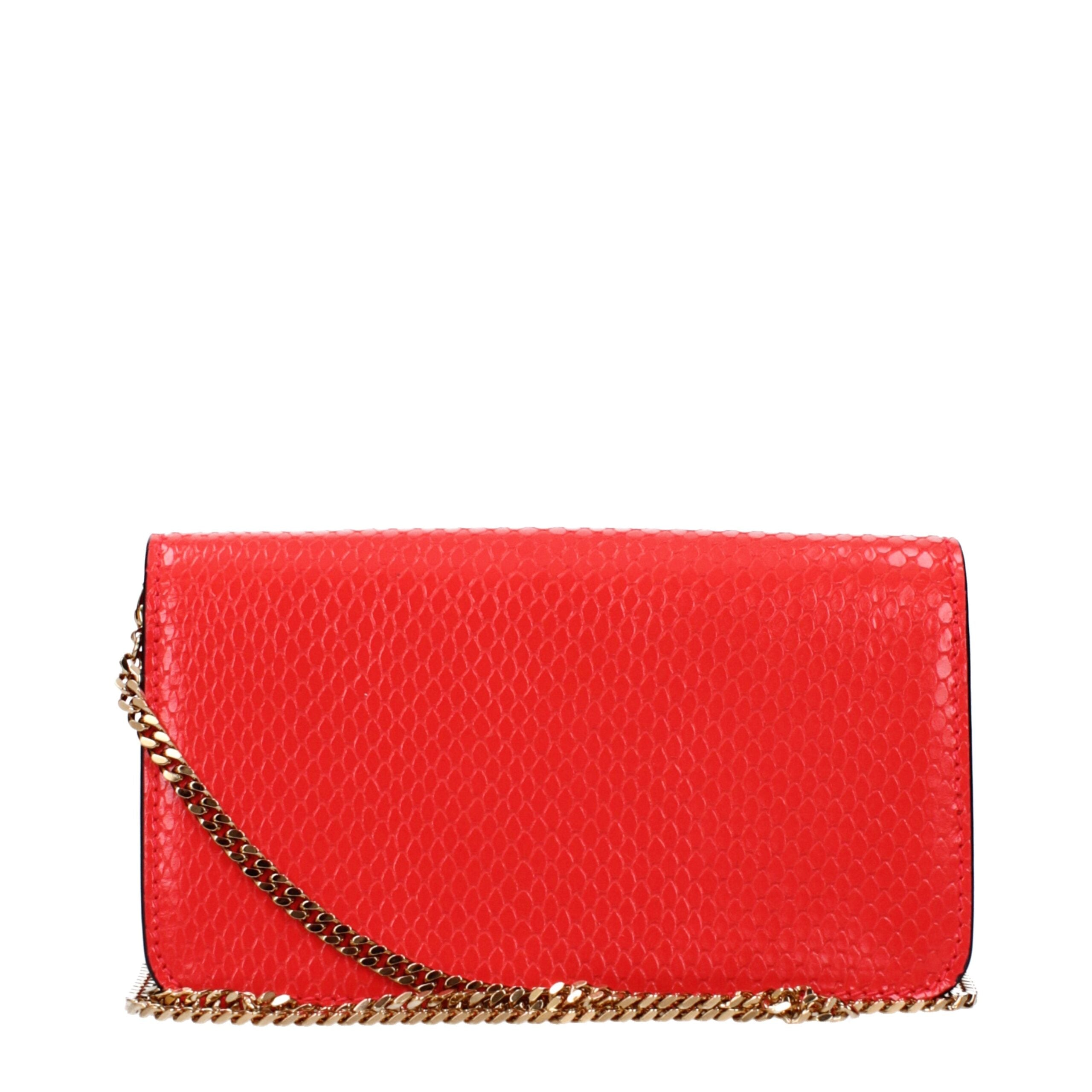 Versace Red Leather Clutch Bags