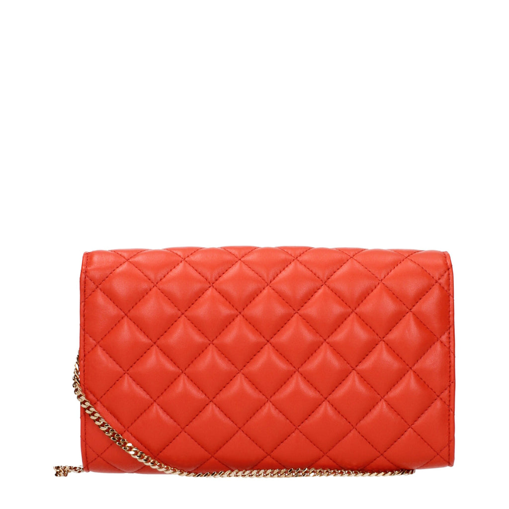 Versace Orange Leather Clutch Bags