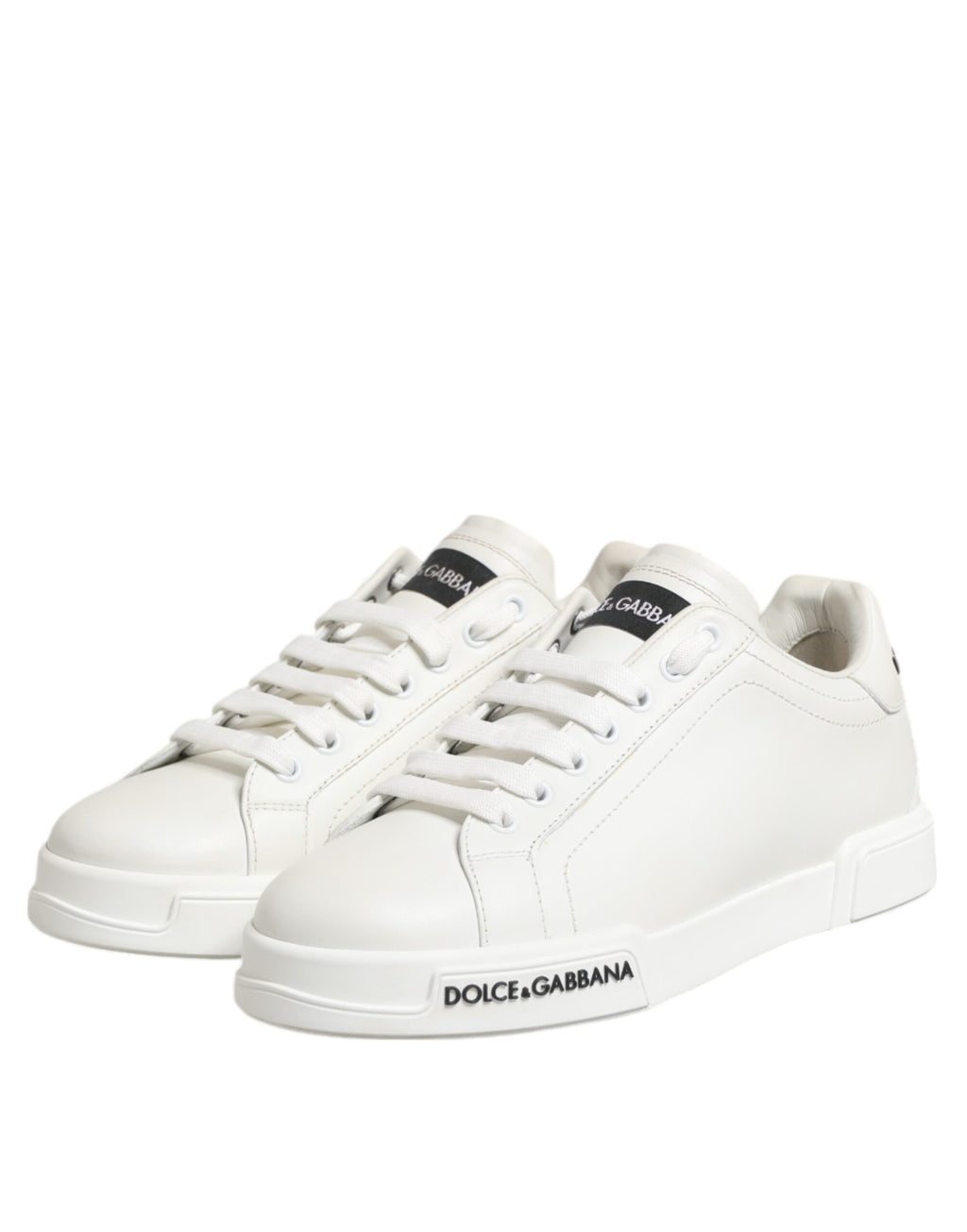 Dolce & Gabbana White Portofino Logo Low Top Sneakers Shoes