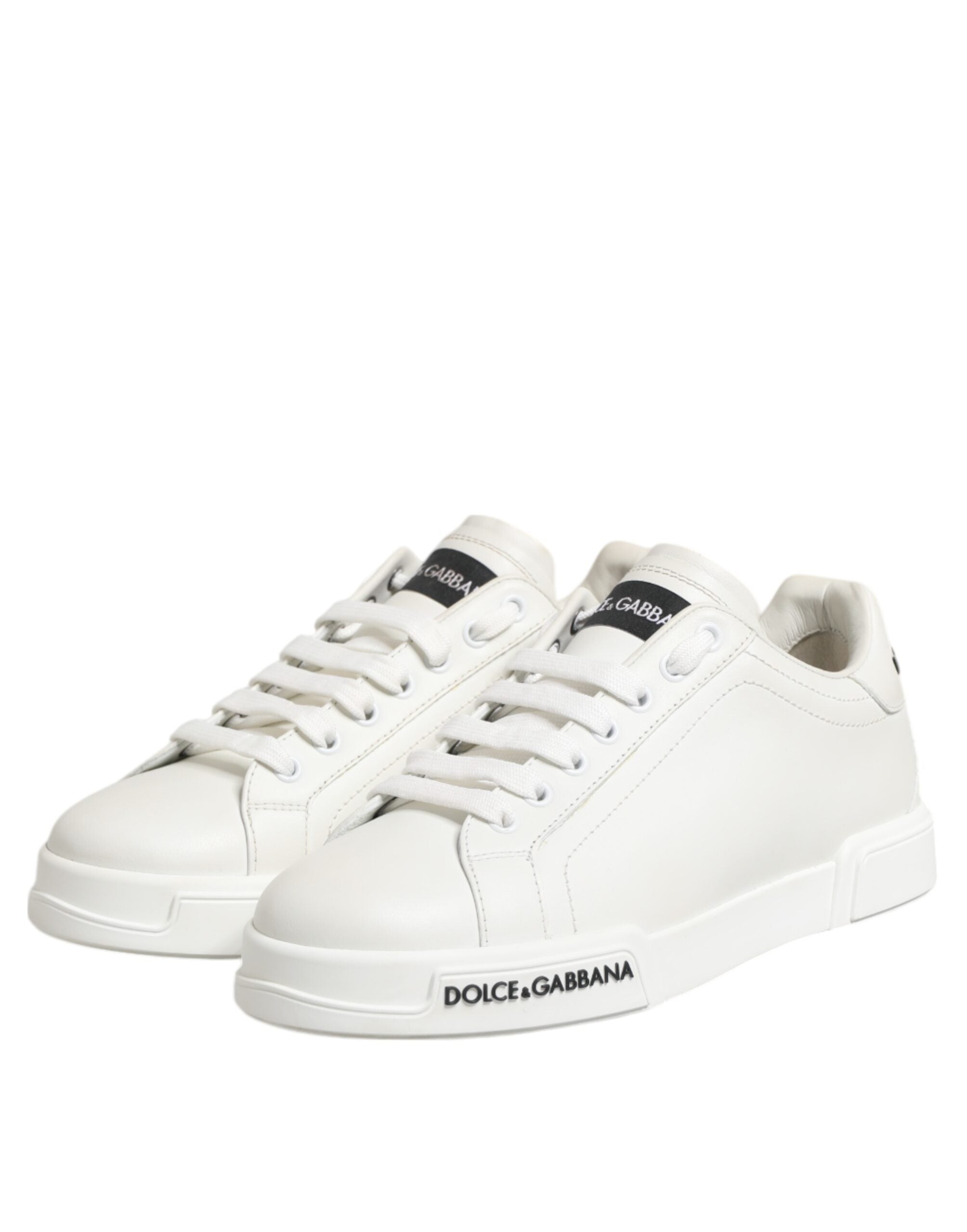 Dolce & Gabbana White Portofino Logo Low Top Sneakers Shoes