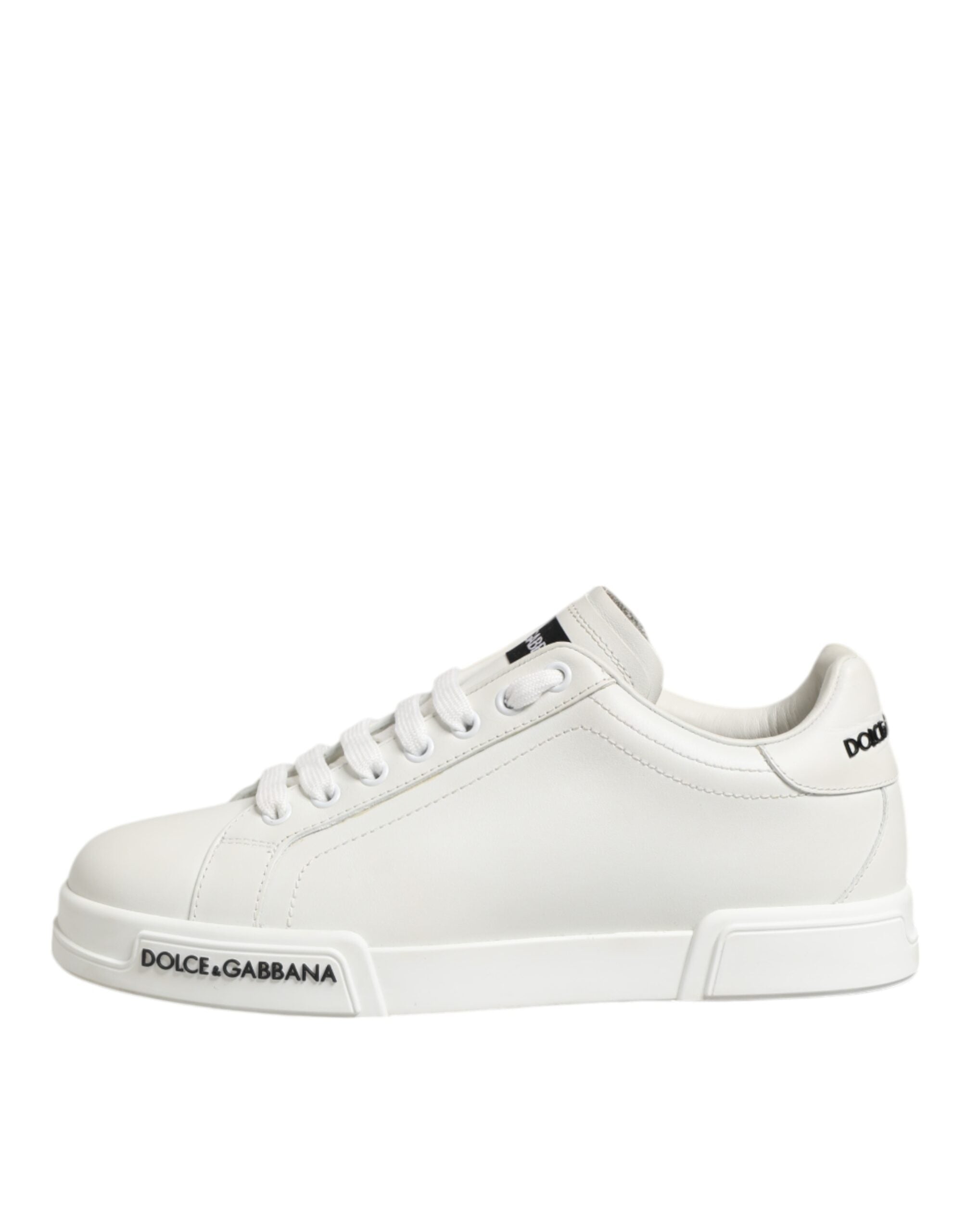 Dolce & Gabbana White Portofino Logo Low Top Sneakers Shoes