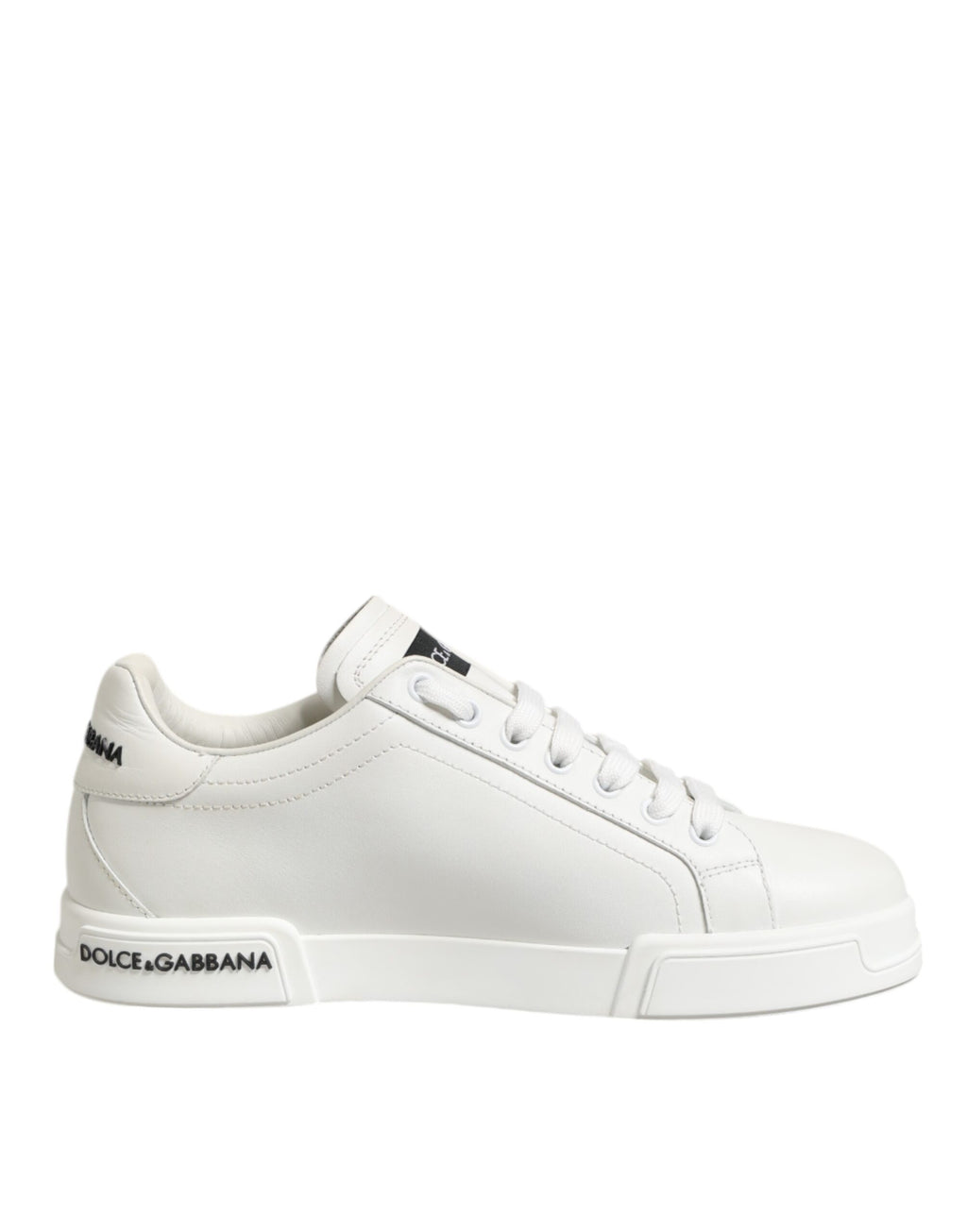 Dolce & Gabbana White Portofino Logo Low Top Sneakers Shoes