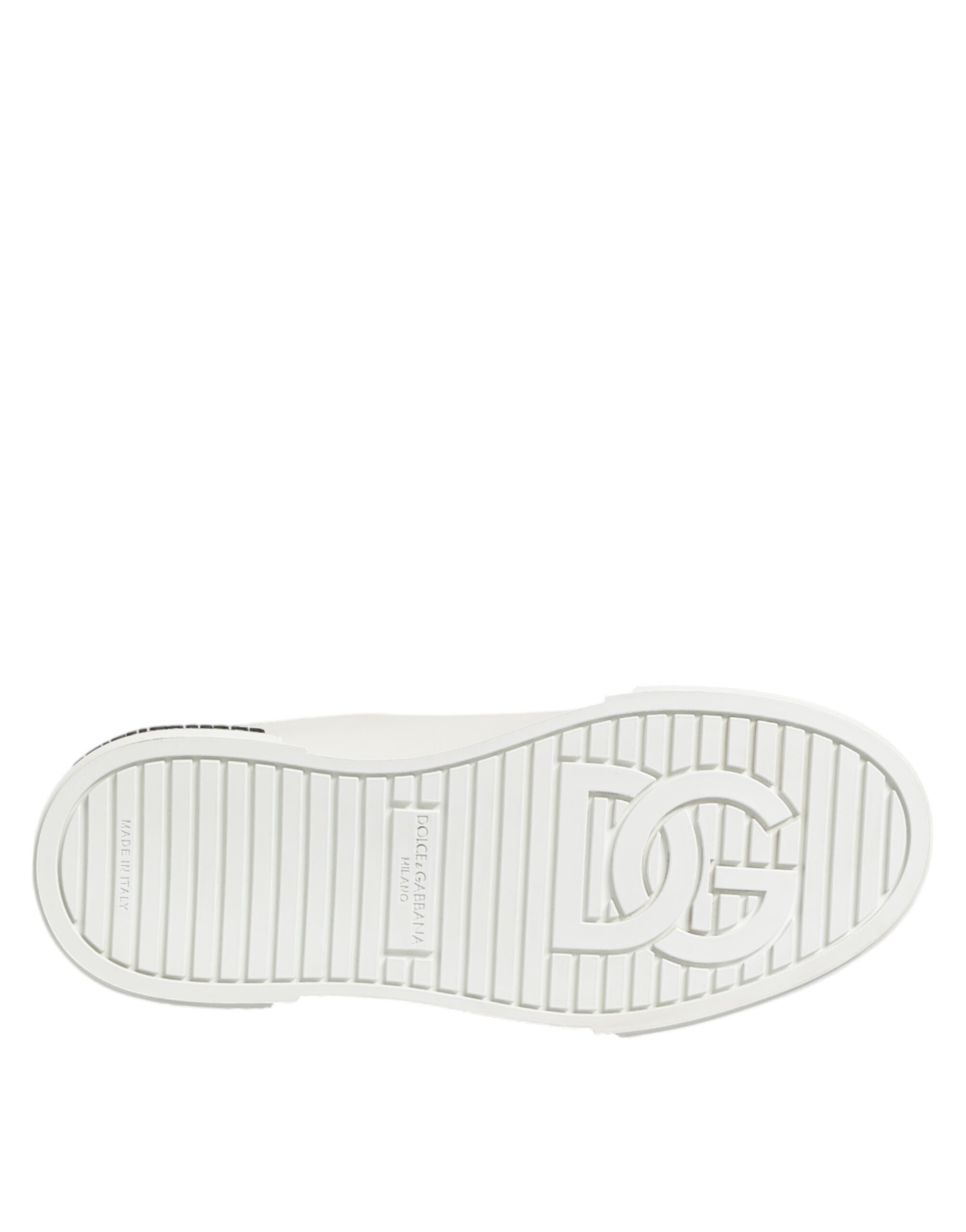 Dolce & Gabbana White Portofino Logo Low Top Sneakers Shoes