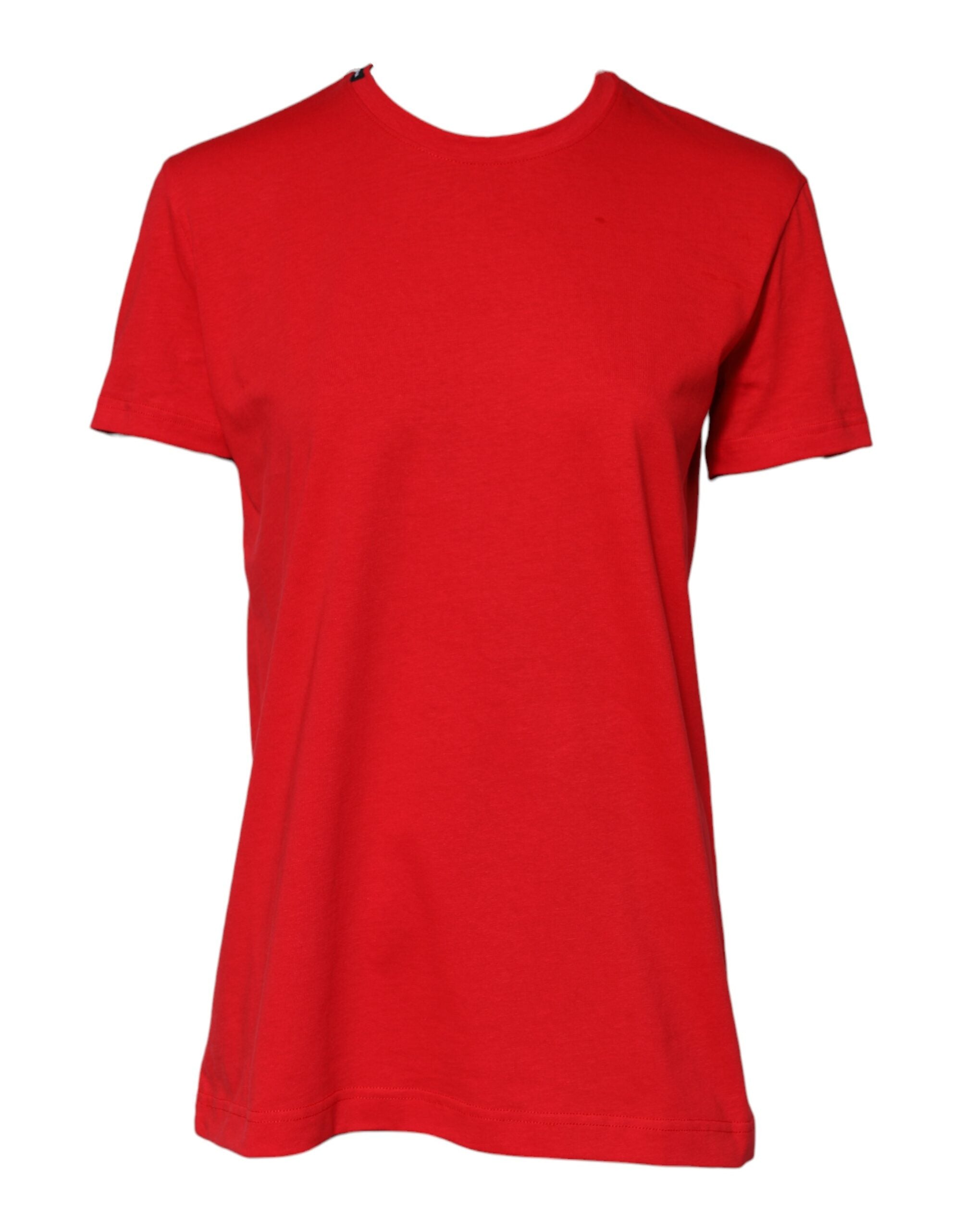 Dolce & Gabbana Red Solid Crew Neck Short Sleeve Top T-shirt