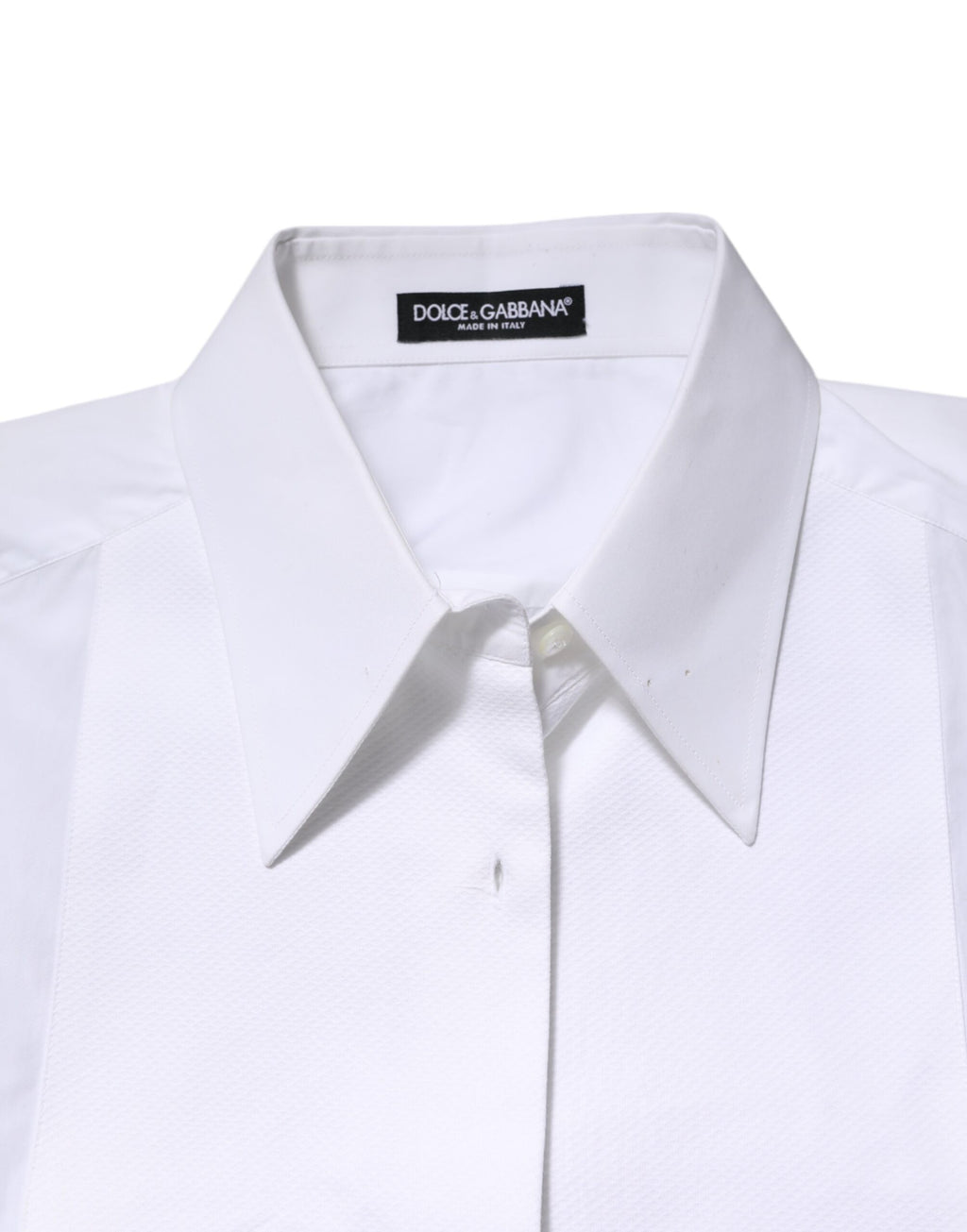 Dolce & Gabbana White Cotton Collared Long Sleeves Shirt Top
