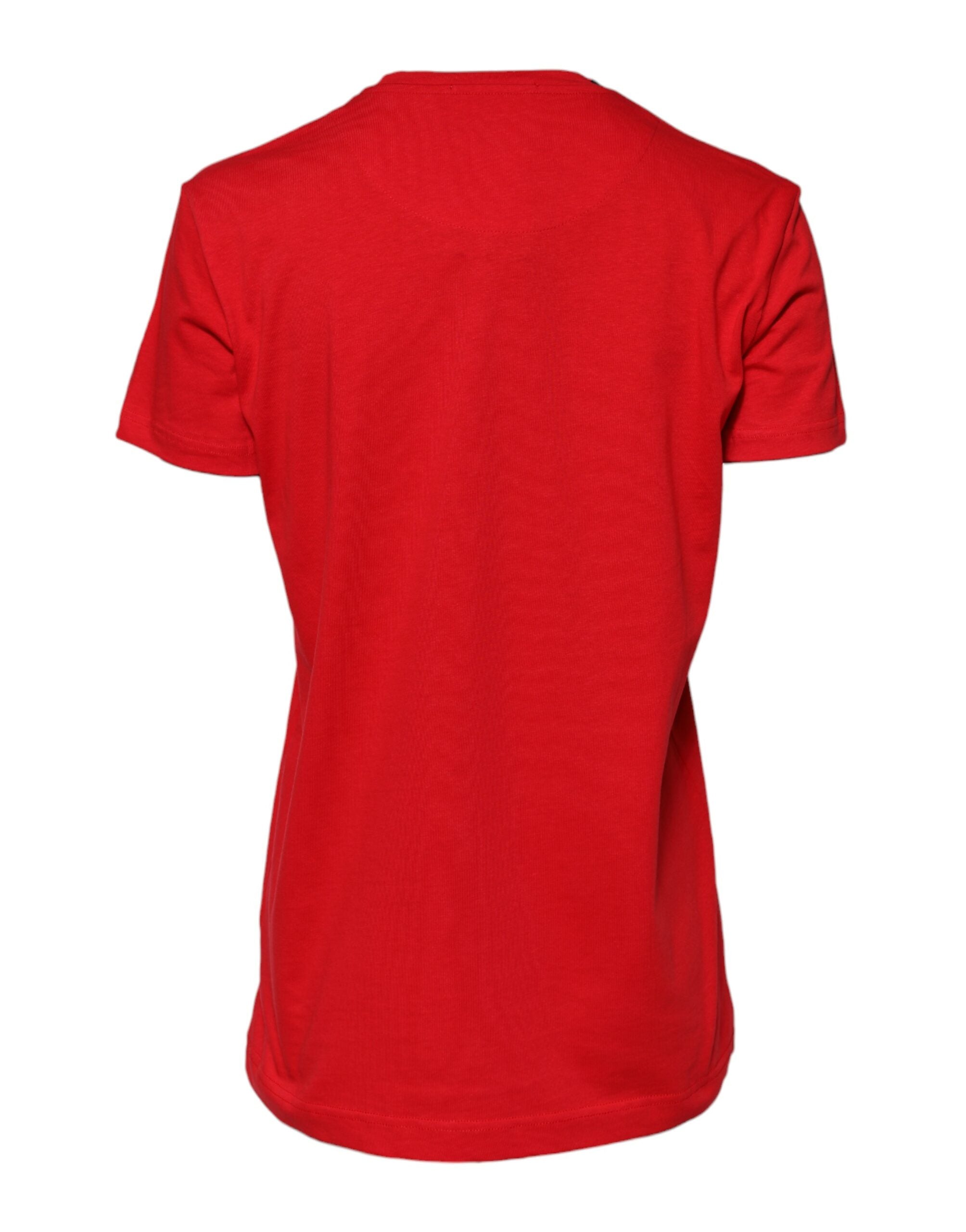 Dolce & Gabbana Red Plain Short Sleeve Crew Neck Top T-shirt