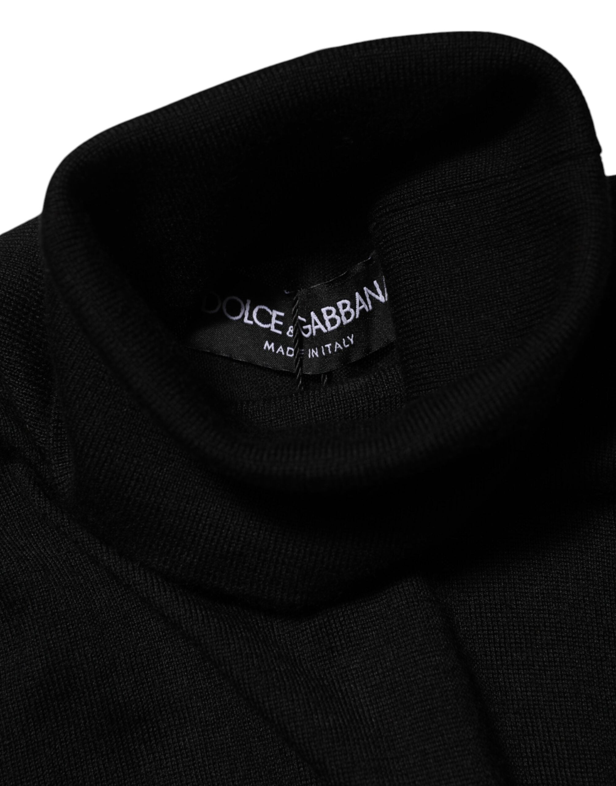 Dolce & Gabbana Black Cashmere Turtleneck Pullover Sweater