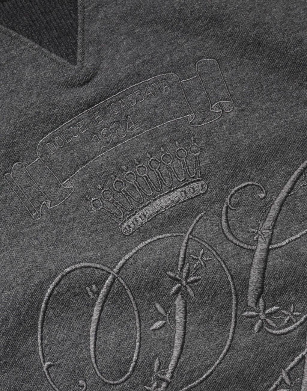 Dolce & Gabbana Gray DG Logo Embroidered Pullover Sweater