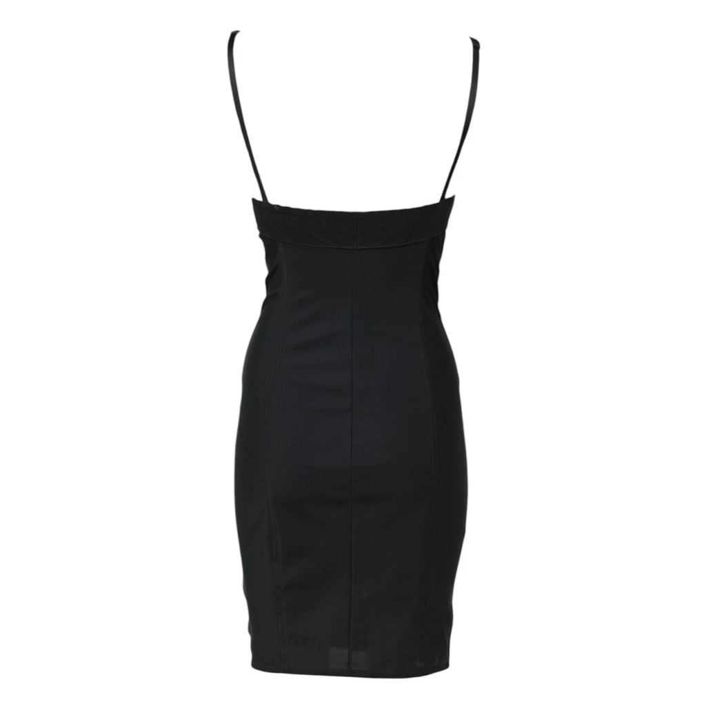 Dolce & Gabbana Black Spaghetti Strap Bodycon Sheath Dress