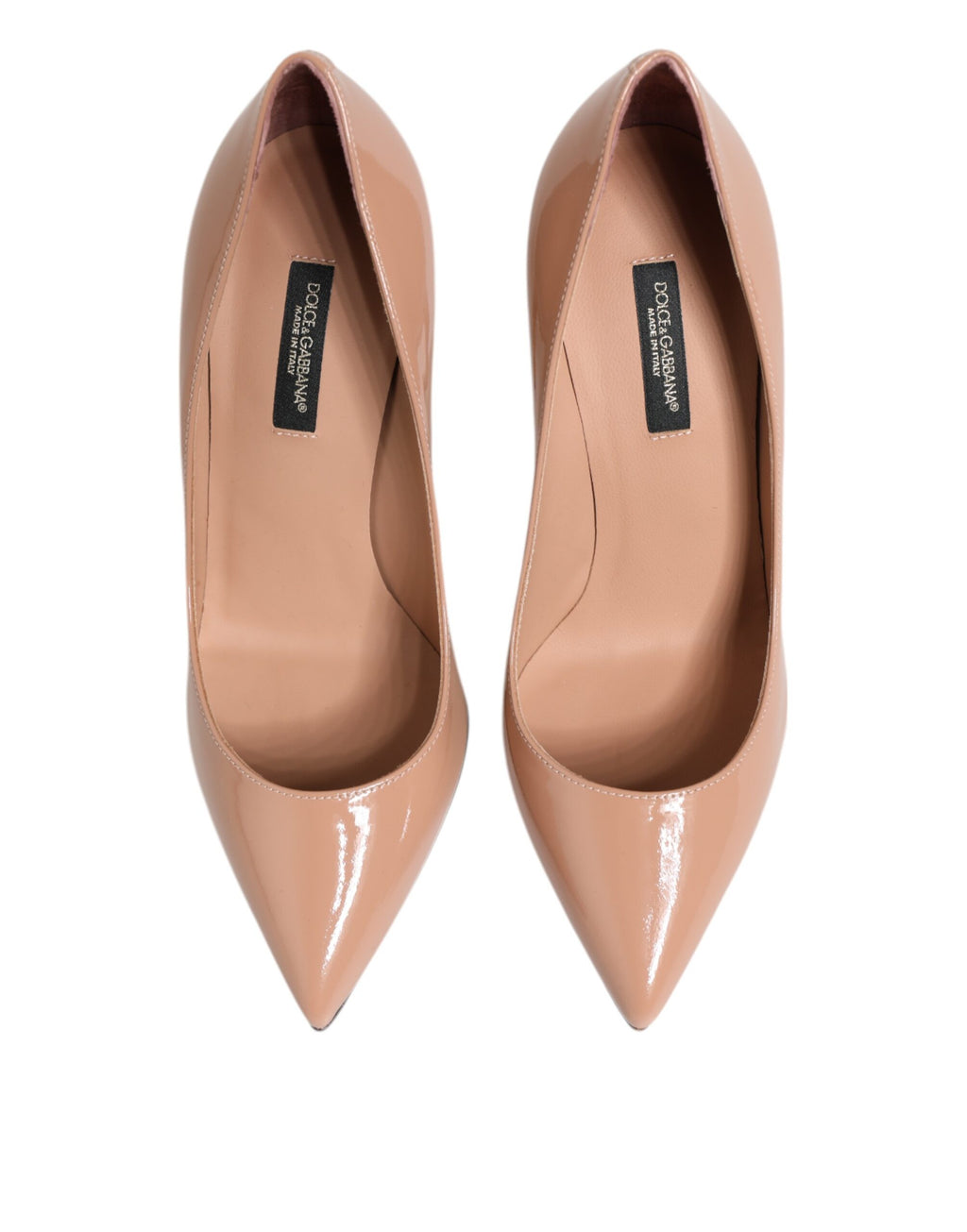 Dolce & Gabbana Beige Patent Leather Stiletto Heel Pump  Shoes