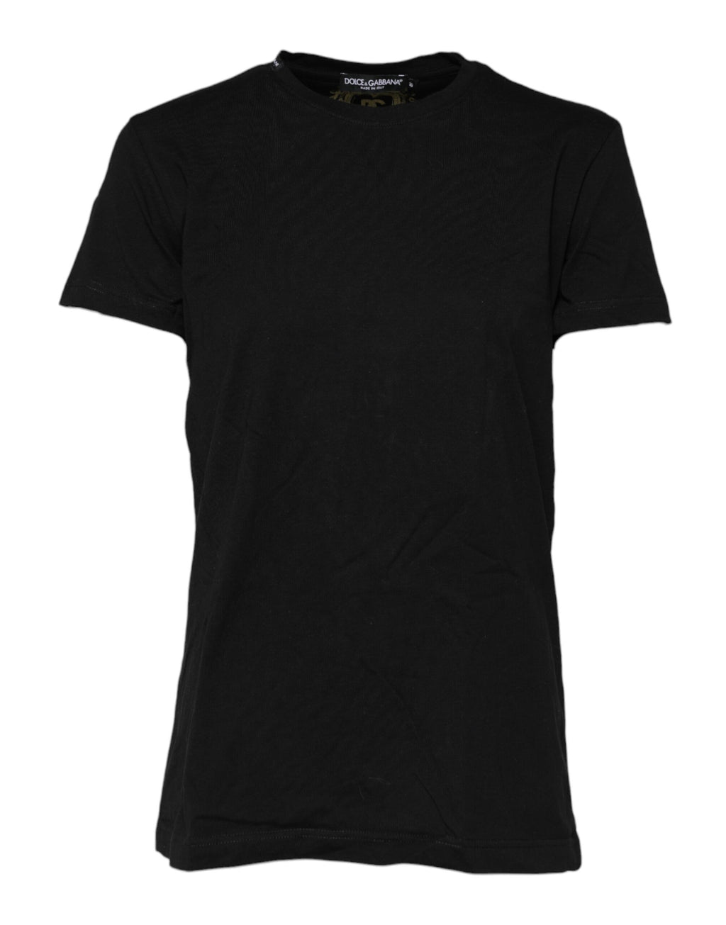 Dolce & Gabbana Black Cotton Short Sleeves Crew Neck T-shirt