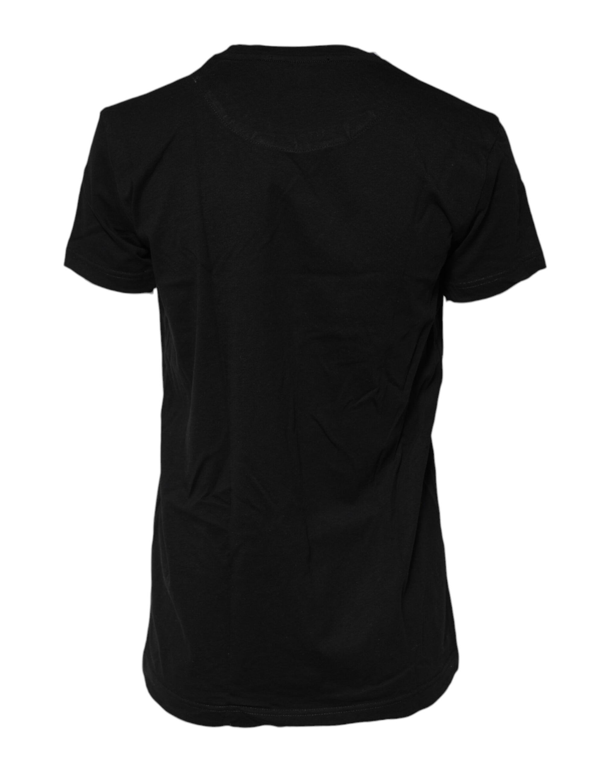 Dolce & Gabbana Black Cotton Short Sleeves Crew Neck T-shirt