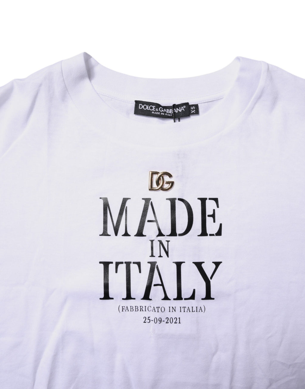 Dolce & Gabbana White Short Sleeves DG Logo Print Top T-shirt