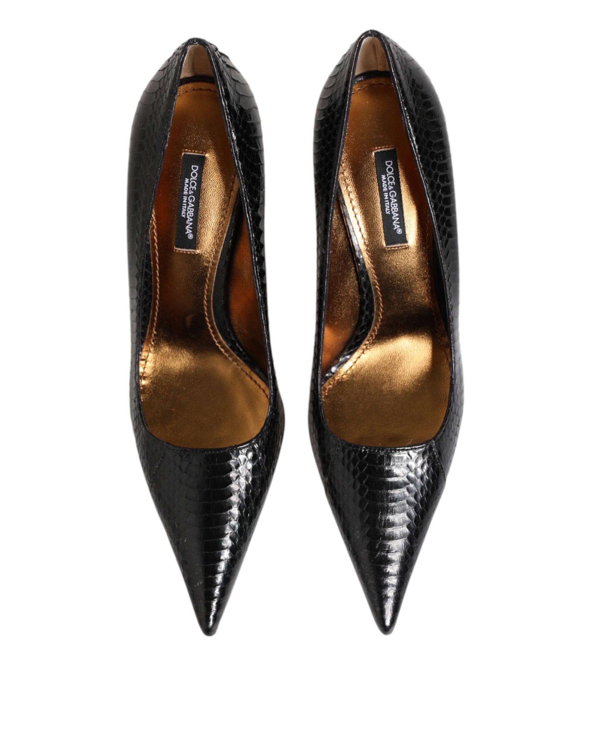 Dolce & Gabbana Black Exotic Leather Stiletto Pumps Shoes