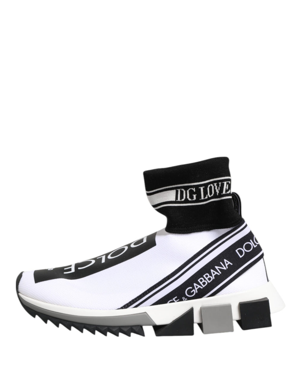 Dolce & Gabbana White Black Sorrento Socks Sneakers Shoes