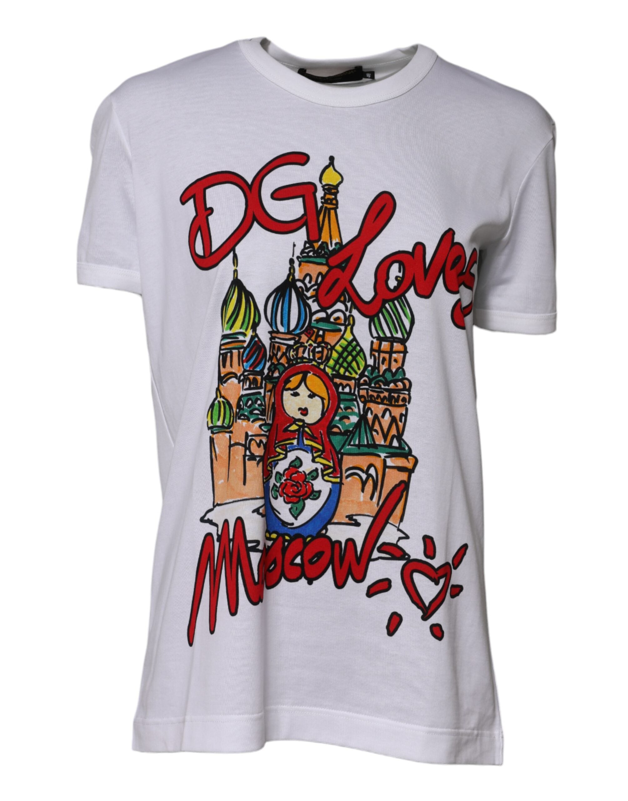 Dolce & Gabbana White DG Loves Moscow Crew Neck T-shirt