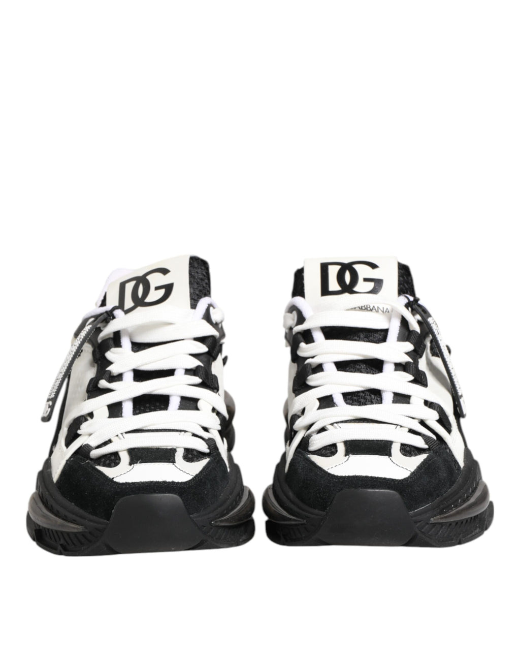 Dolce & Gabbana White Black Logo Airmaster Sneakers Shoes