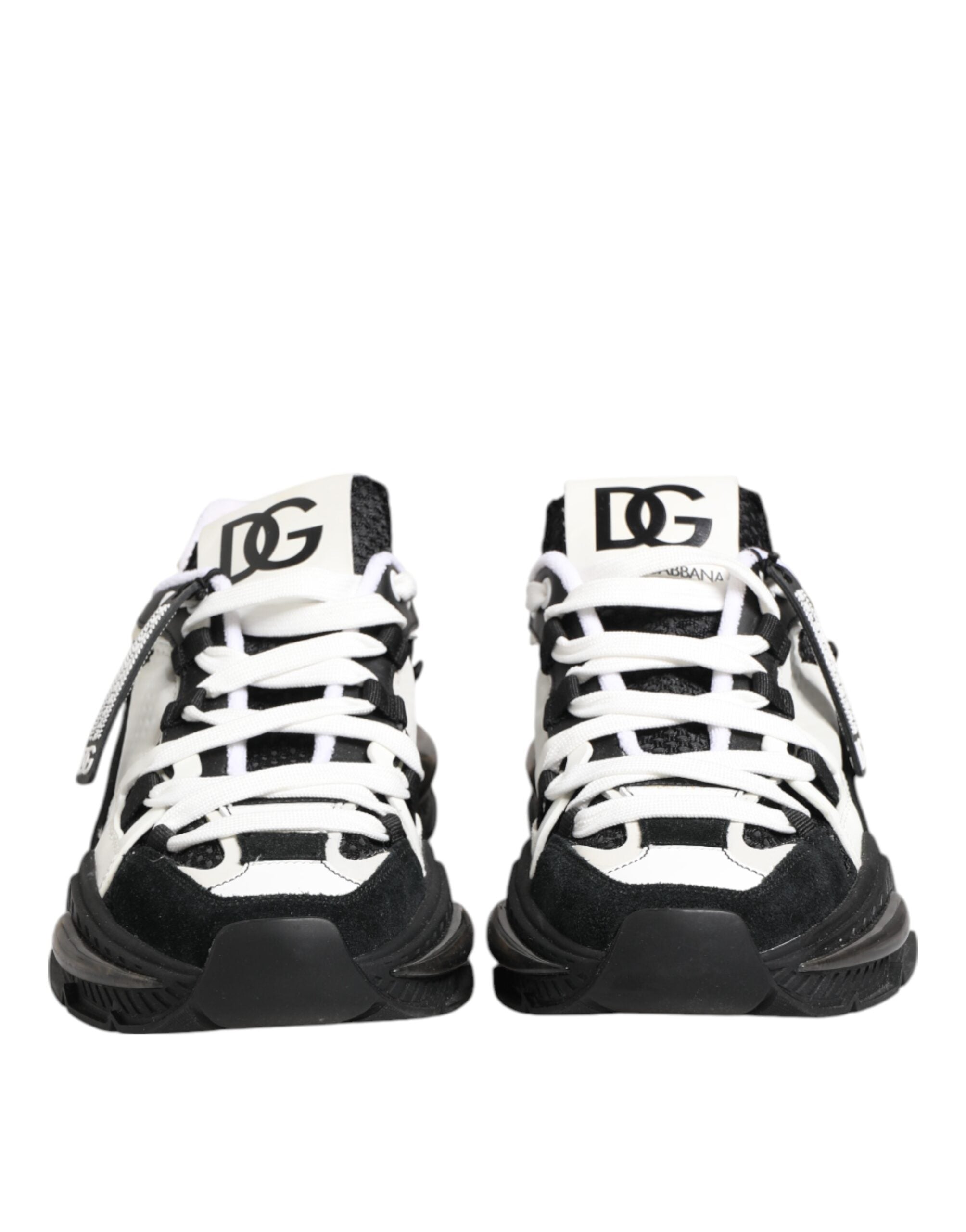 Dolce & Gabbana White Black Logo Airmaster Sneakers Shoes