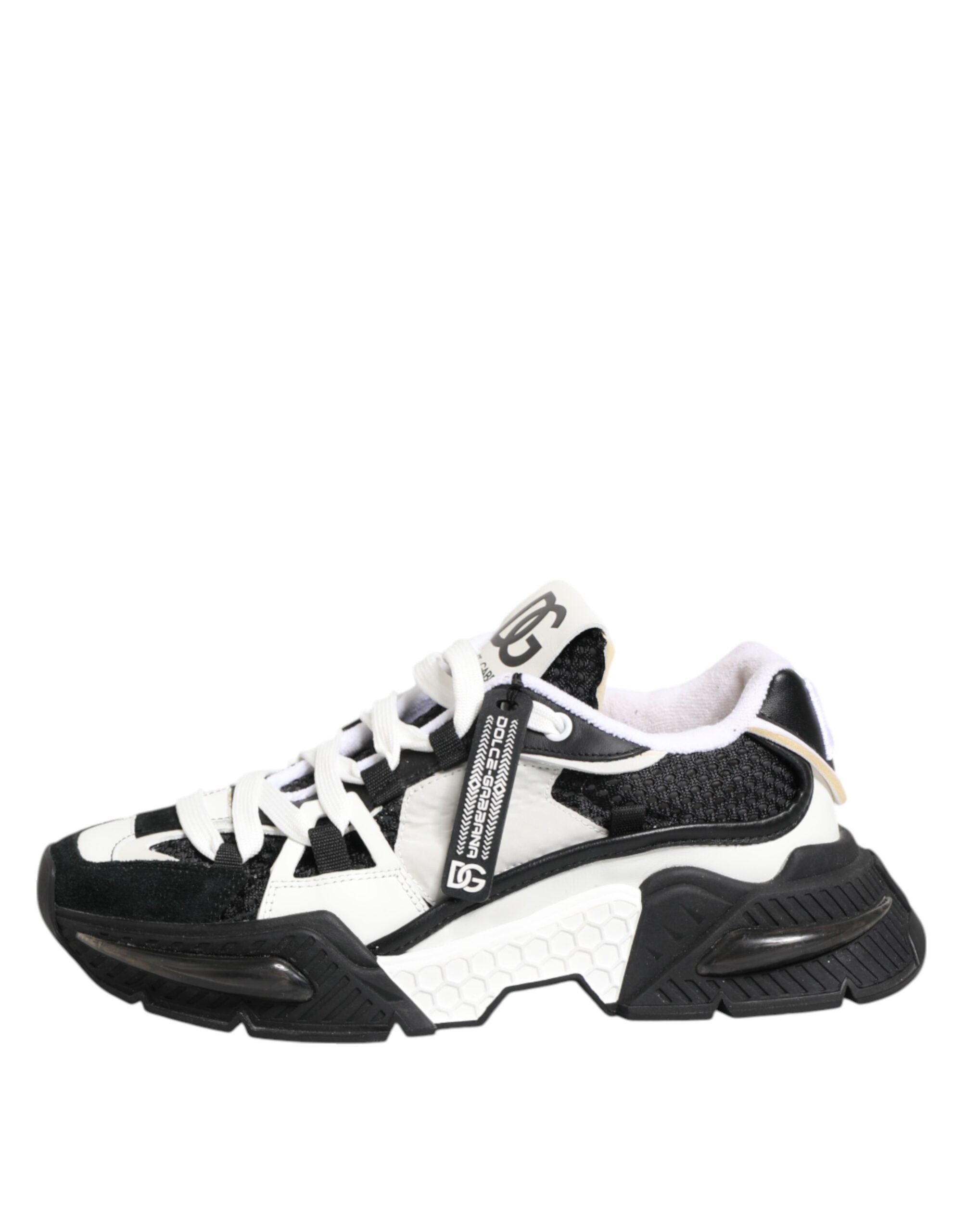 Dolce & Gabbana White Black Logo Airmaster Sneakers Shoes
