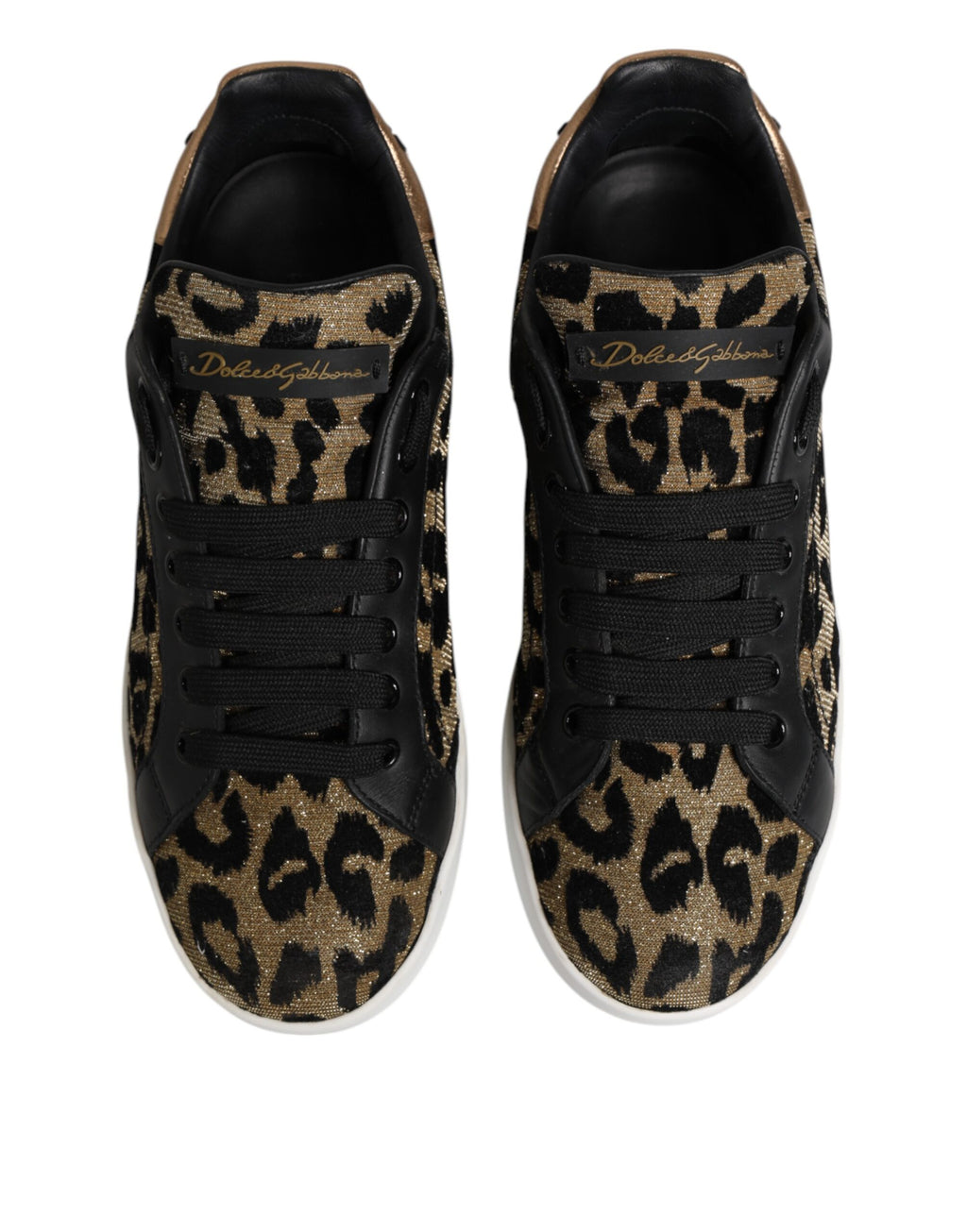 Dolce & Gabbana Brown Leopard Portofino Low Top Sneakers  Shoes