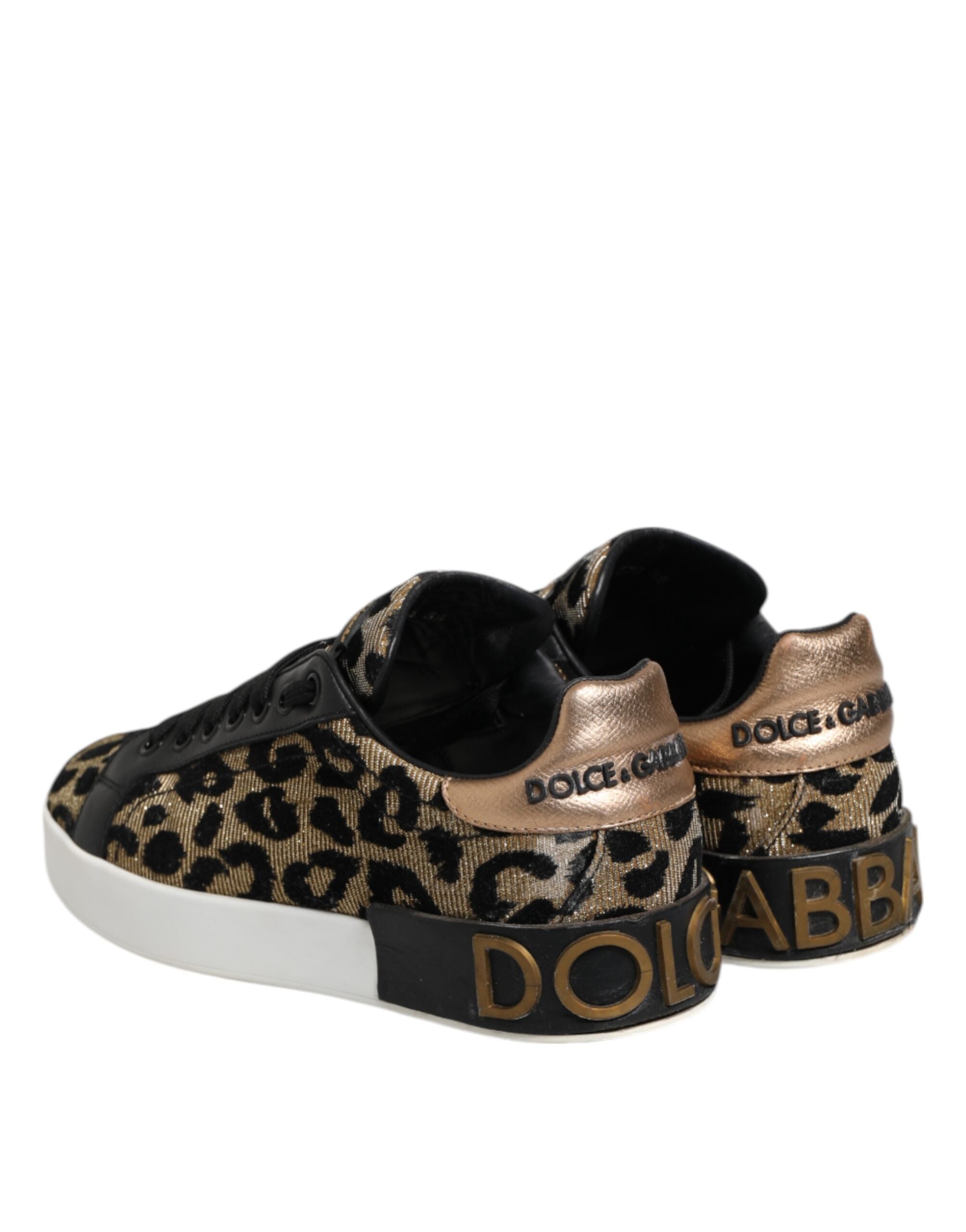 Dolce & Gabbana Brown Leopard Portofino Low Top Sneakers  Shoes