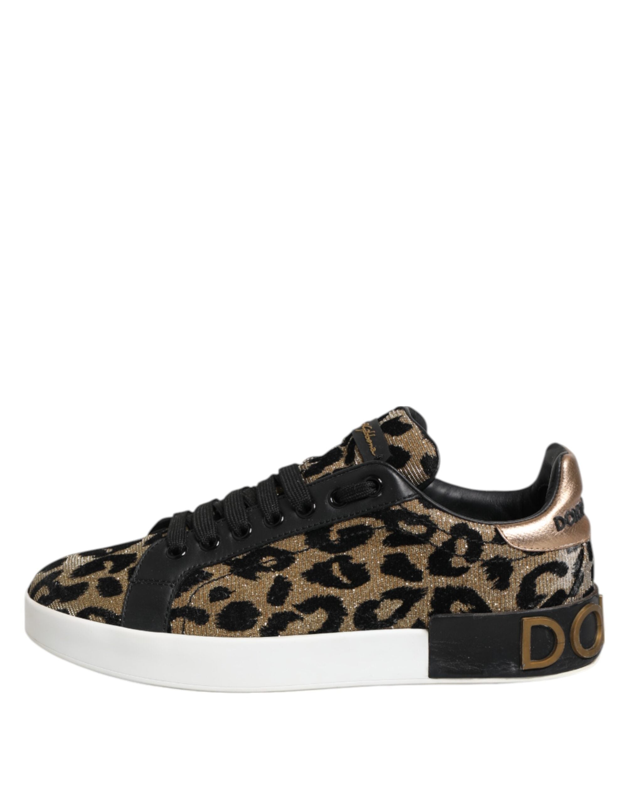 Dolce & Gabbana Brown Leopard Portofino Low Top Sneakers  Shoes