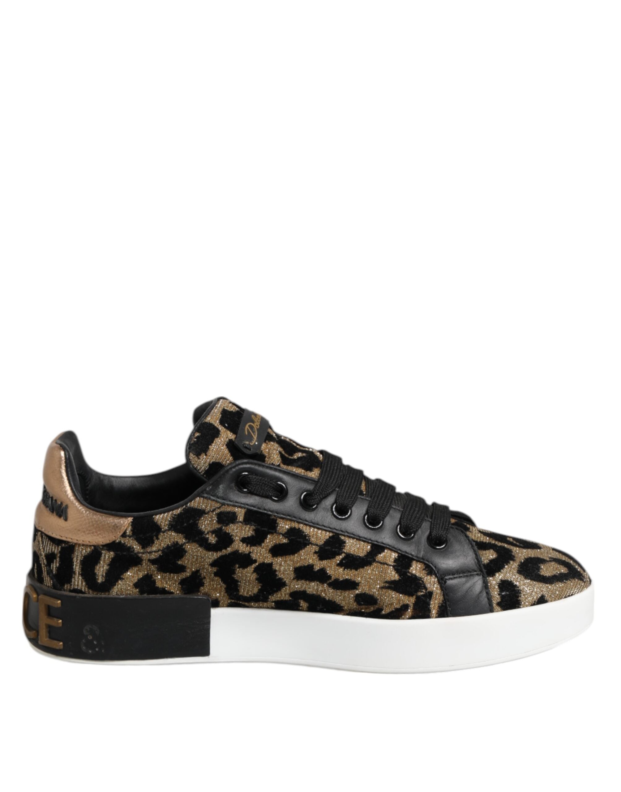 Dolce & Gabbana Brown Leopard Portofino Low Top Sneakers  Shoes