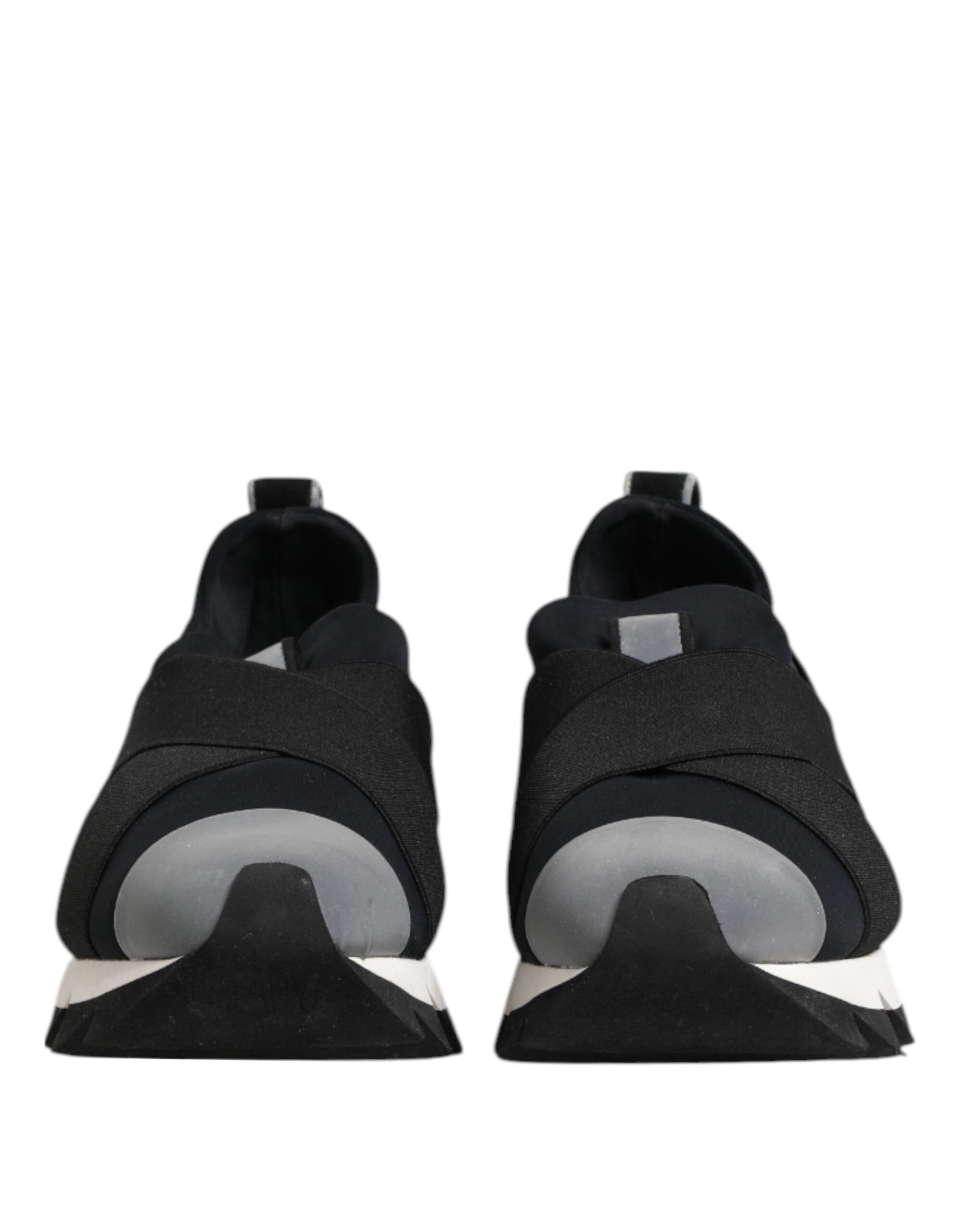 Dolce & Gabbana Black Neoprene Stretch Shark Sneakers Shoes