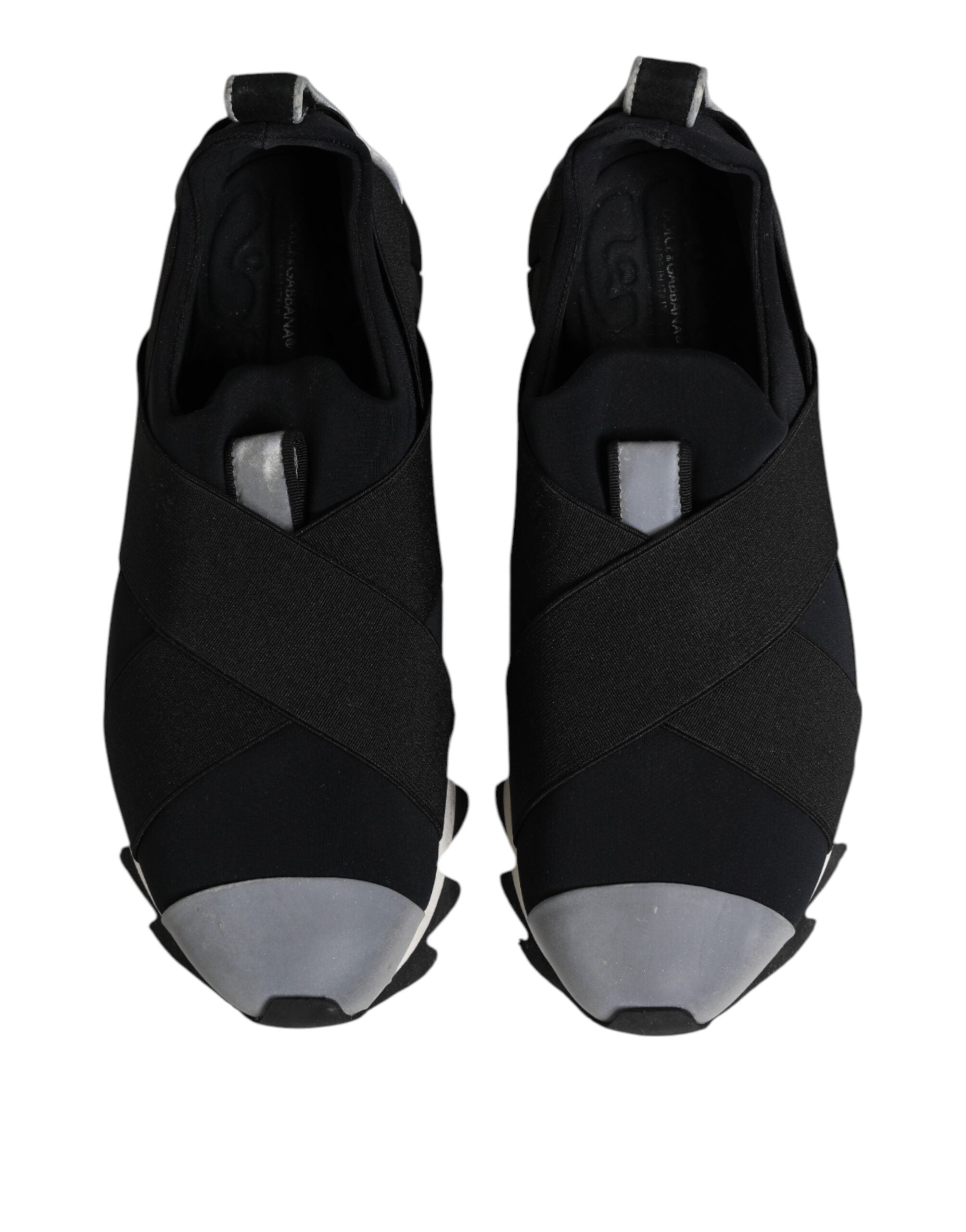 Dolce & Gabbana Black Neoprene Stretch Shark Sneakers Shoes