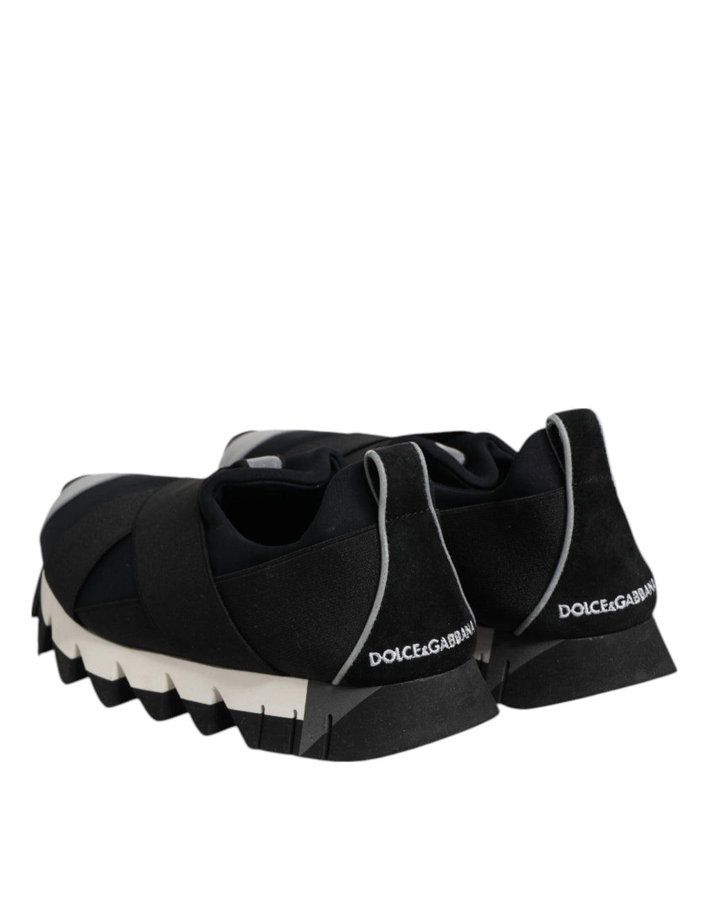 Dolce & Gabbana Black Neoprene Stretch Shark Sneakers Shoes