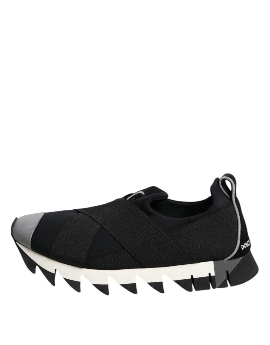 Dolce & Gabbana Black Neoprene Stretch Shark Sneakers Shoes