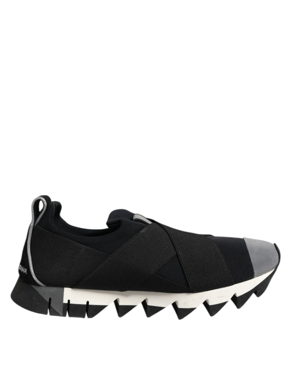 Dolce & Gabbana Black Neoprene Stretch Shark Sneakers Shoes