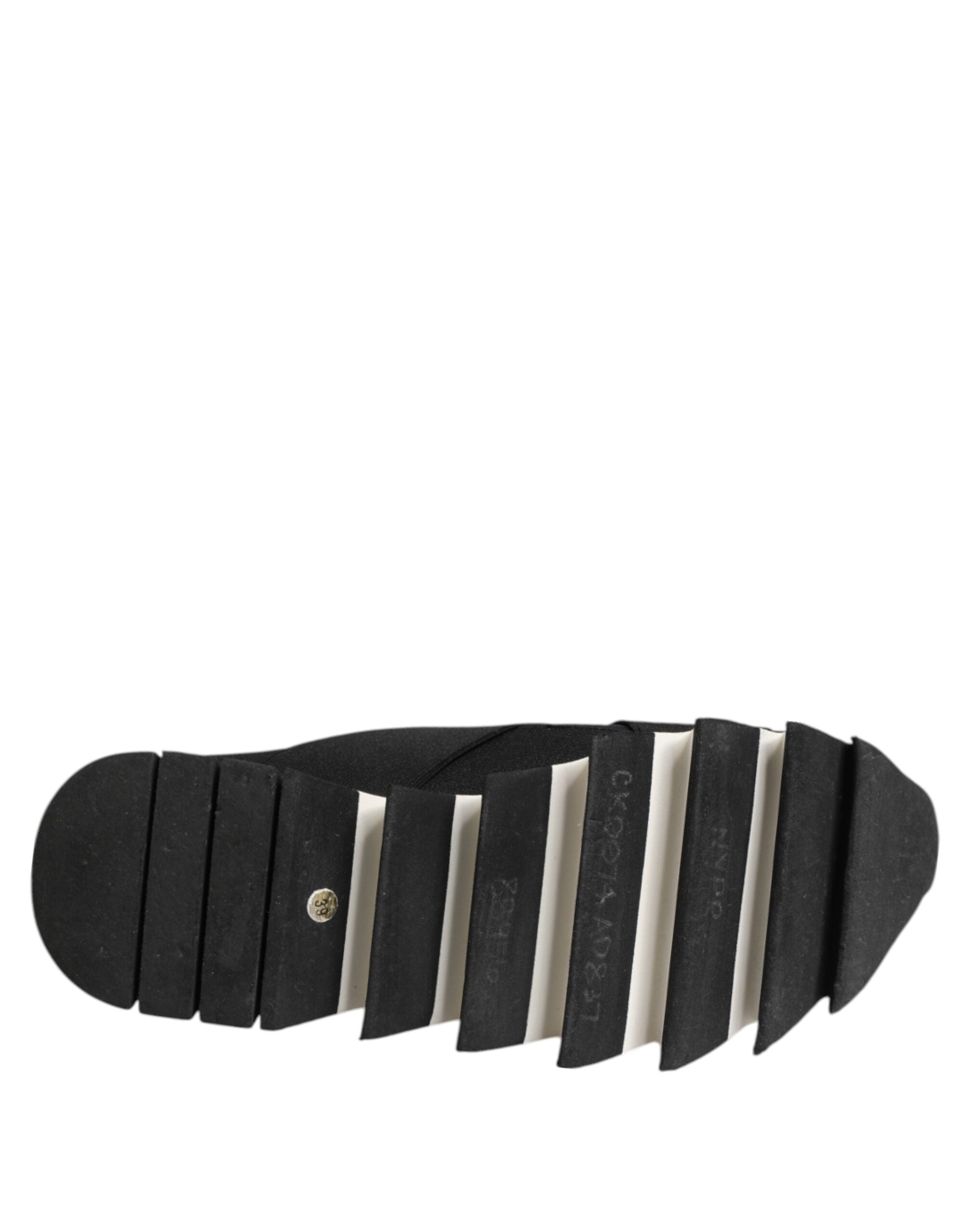 Dolce & Gabbana Black Neoprene Stretch Shark Sneakers Shoes