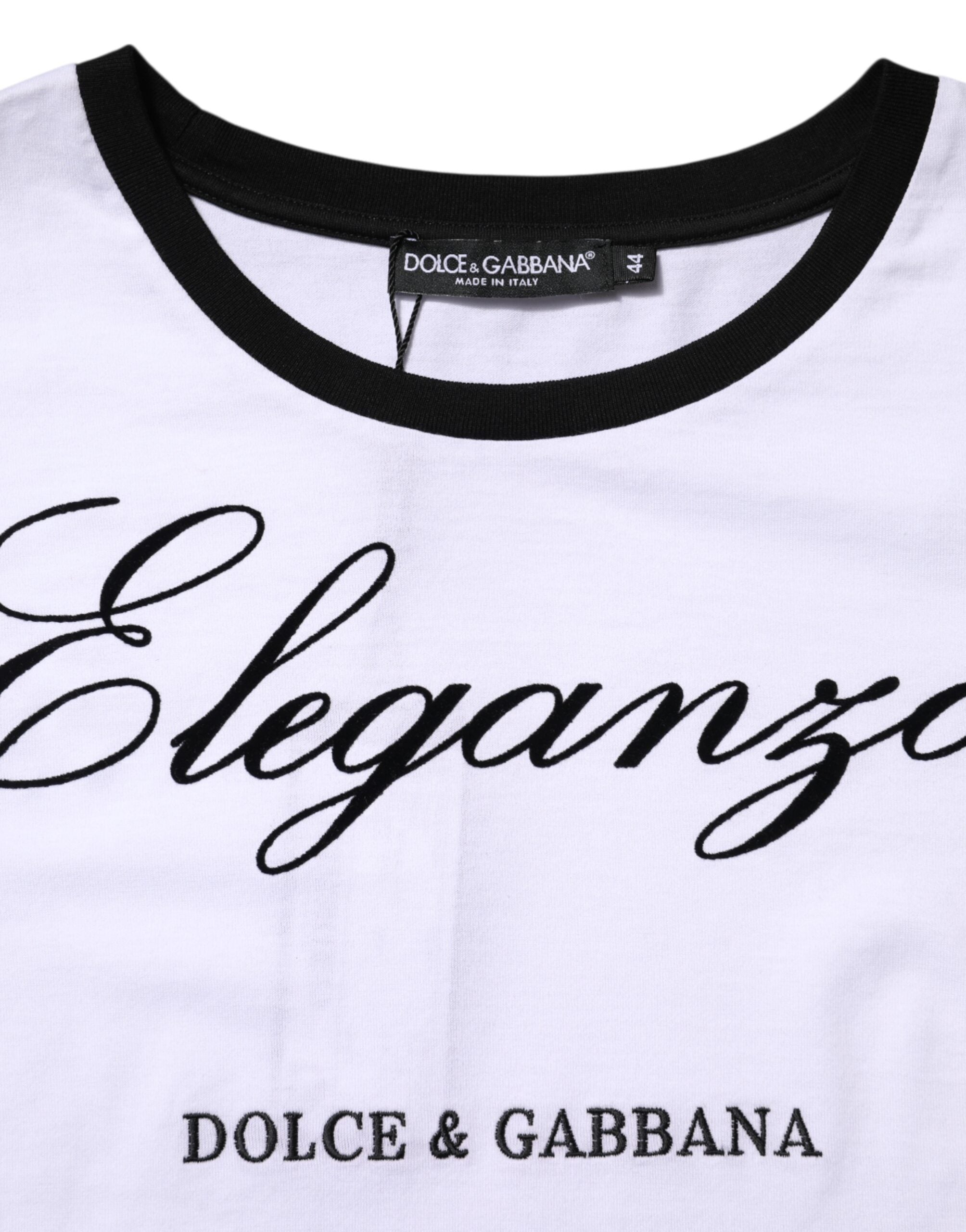 Dolce & Gabbana White Eleganza Cotton Crew Neck Tee T-shirt