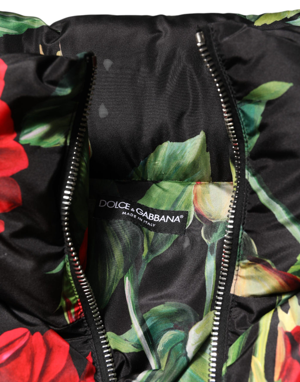 Dolce & Gabbana Multicolor Floral Puffer Coat Full Zip Jacket
