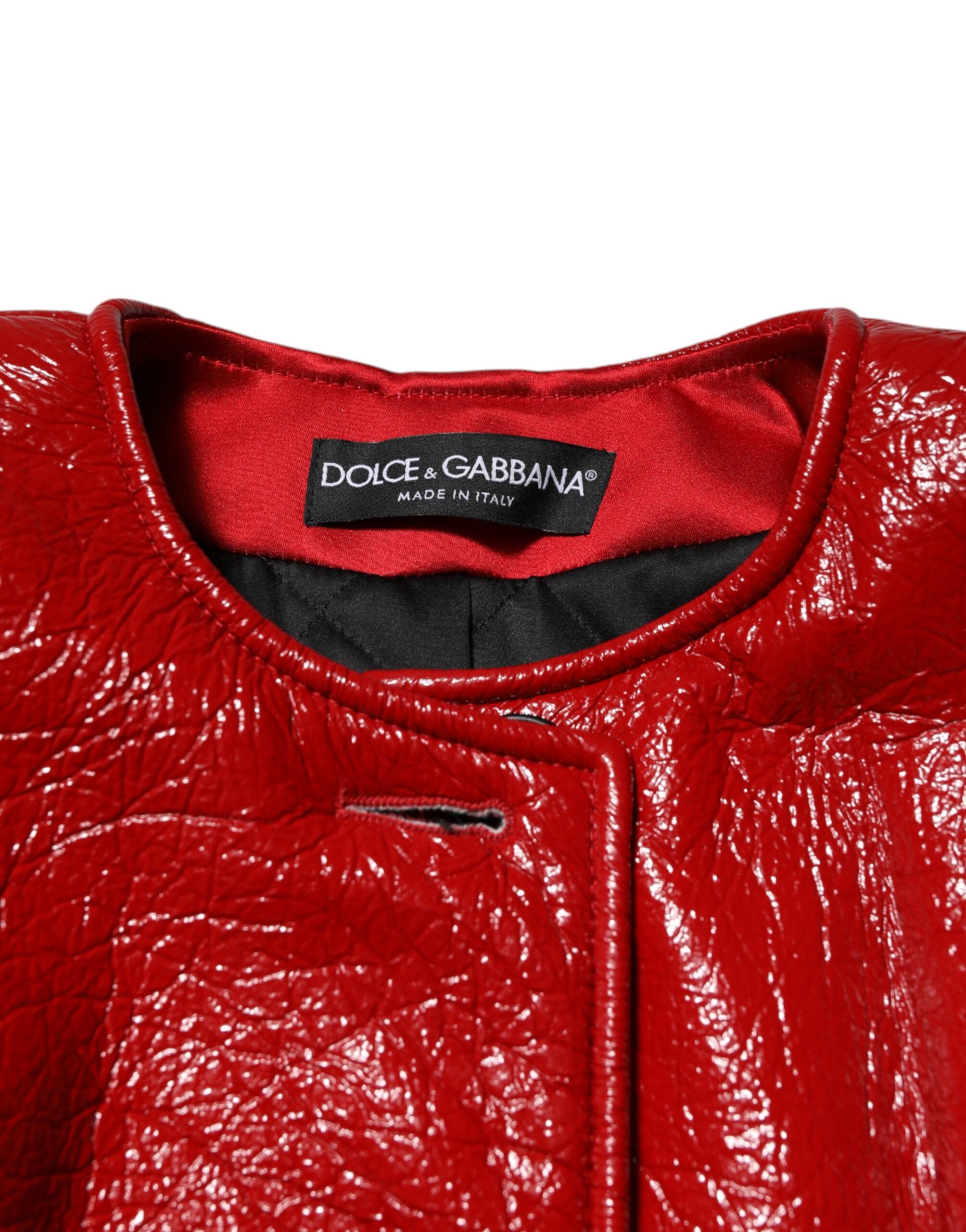 Dolce & Gabbana Red Wool Single Breasted Trench Coat Jacket