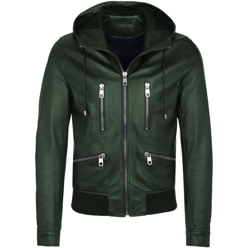 Dolce & Gabbana Green Lambskin Jacket