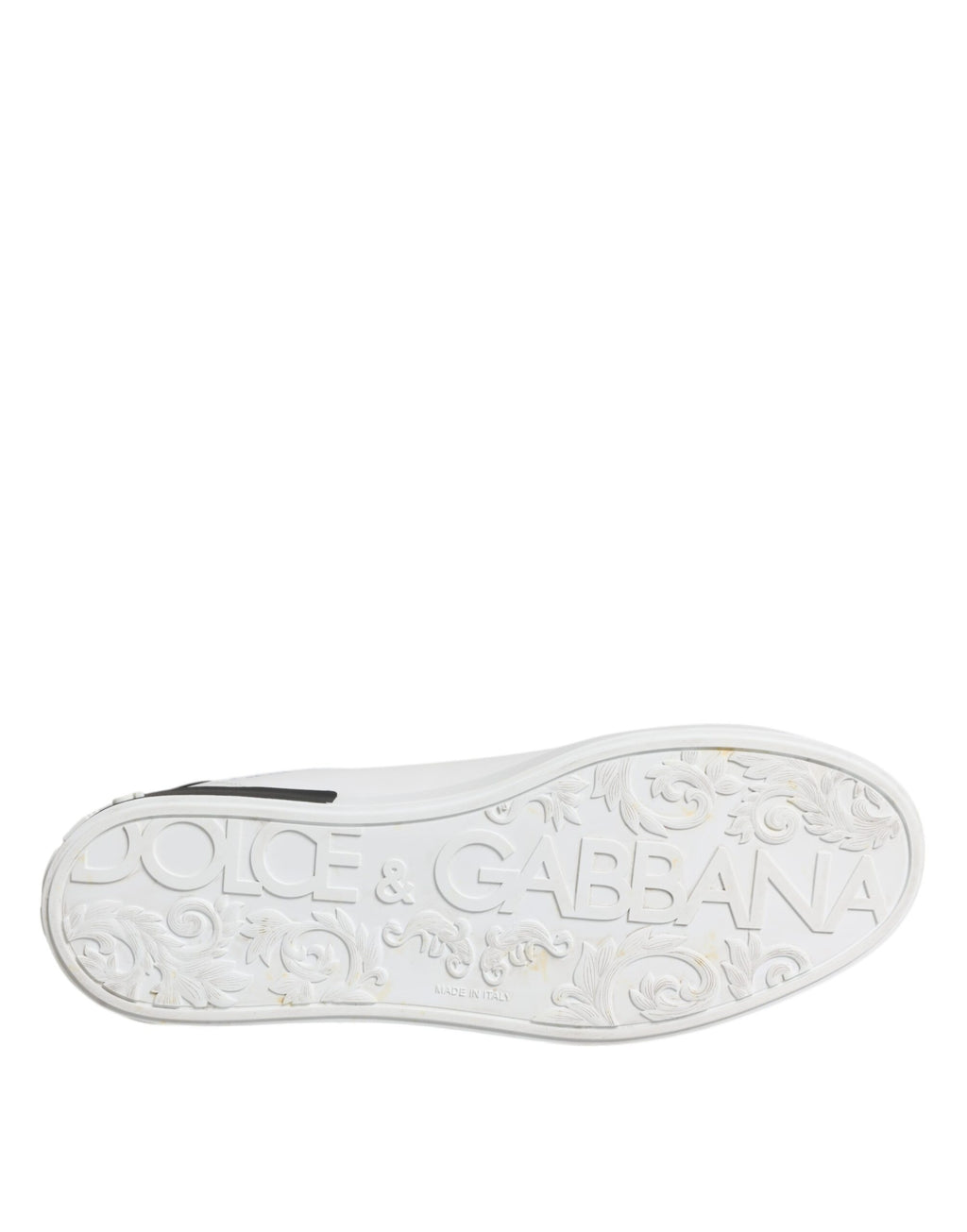 Dolce & Gabbana White Black Leather Portofino Sneaker