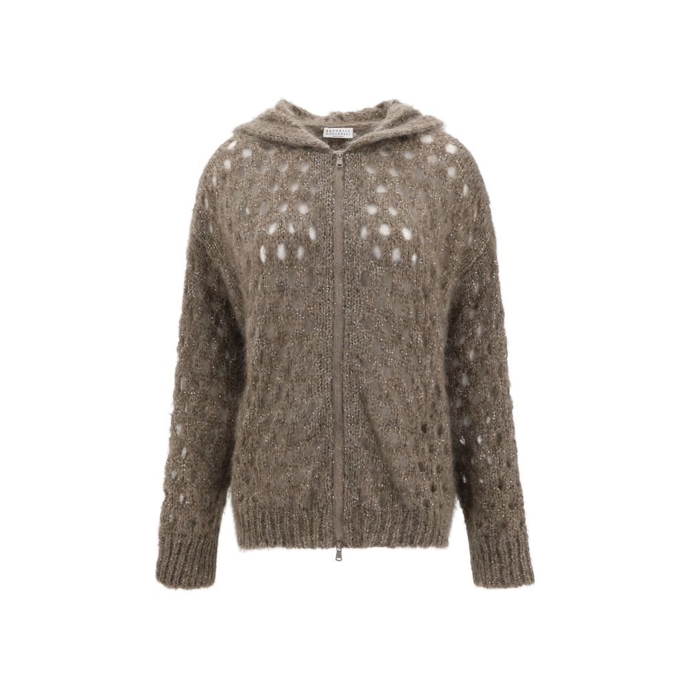 Brunello Cucinelli Perforated wool Cardigan
