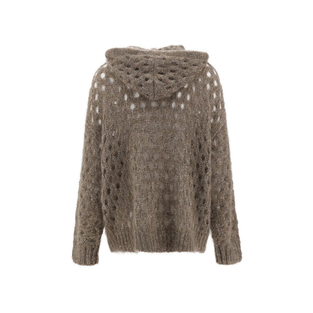 Brunello Cucinelli Perforated wool Cardigan