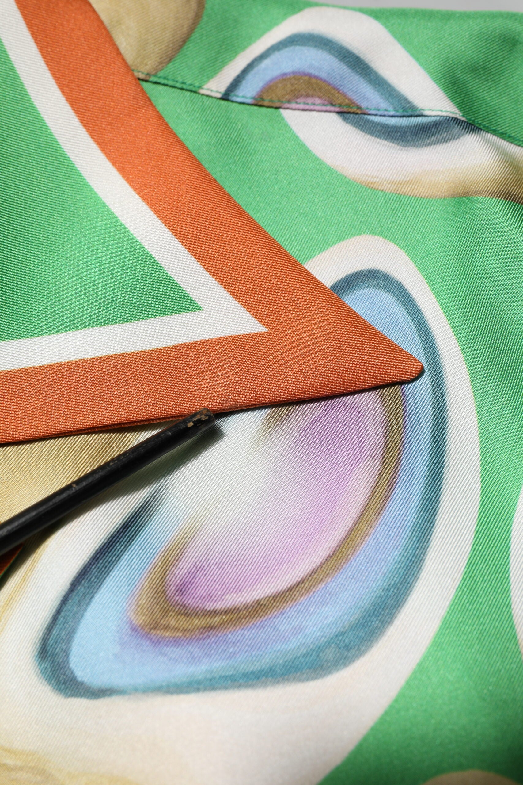 Dolce & Gabbana Green Printed Silk Short Sleeves Men Shirt