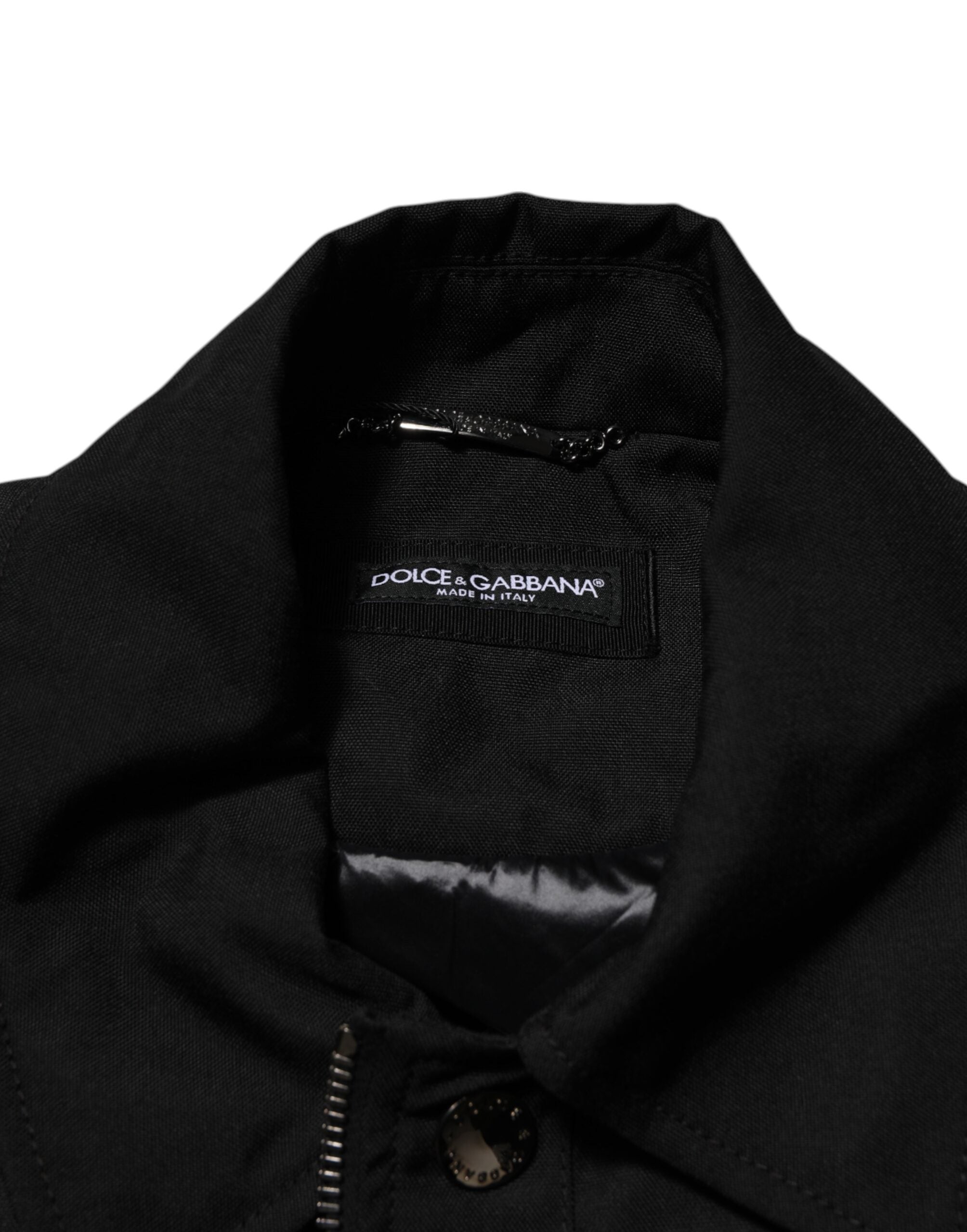 Dolce & Gabbana Black Patch Pocket Full Zip Bomber Jacket