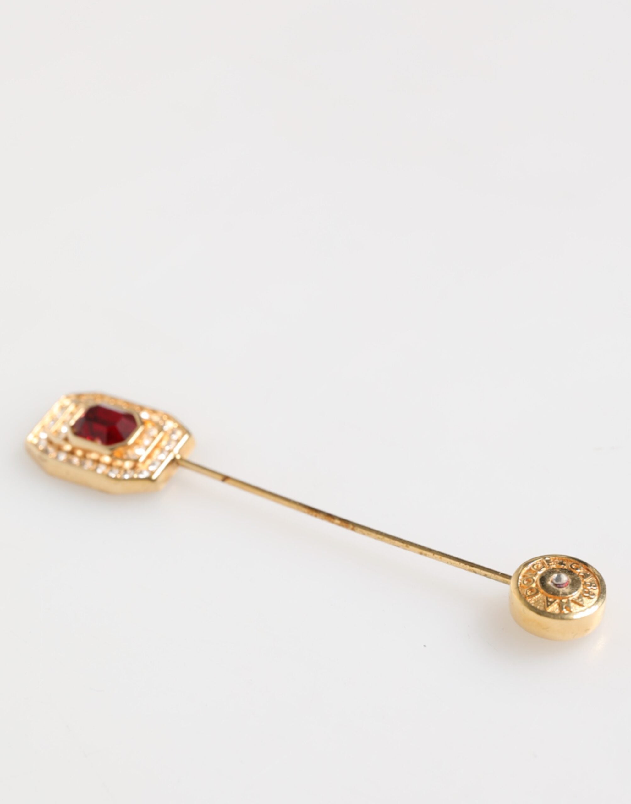 Dolce & Gabbana Rhinestone Embellished Sterling Silver Collar Brooch Pin