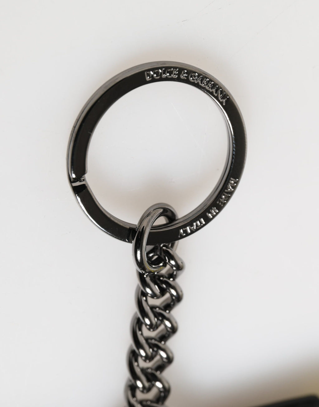 Dolce & Gabbana Yellow Logo Nylon Silver Brass Holder Keychain Keyring