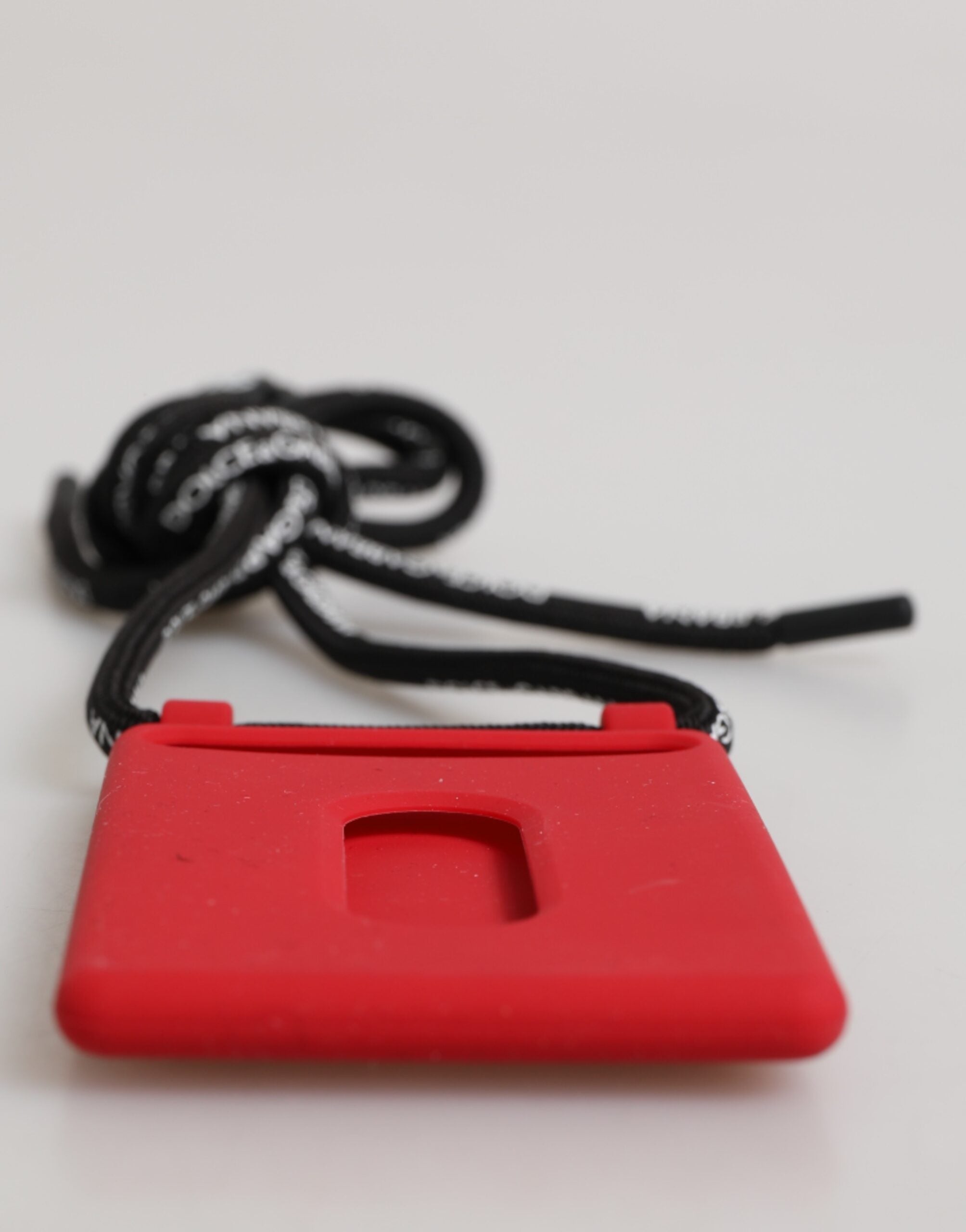 Dolce & Gabbana Red Rubber DG Embossed Adjustable Neck Strap Badge Holder