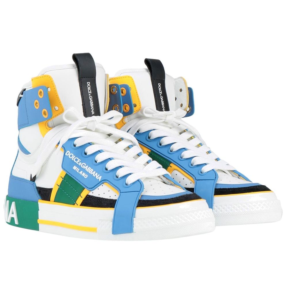 Dolce & Gabbana Multicolor Calfskin Sneaker