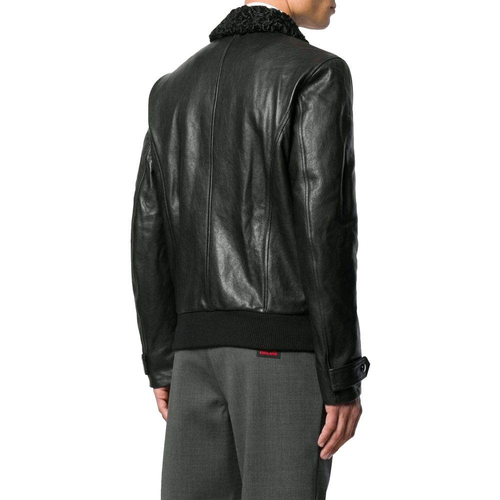 Dolce & Gabbana Black Lambskin Jacket