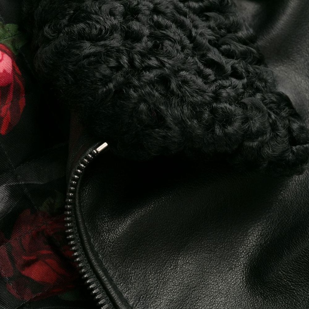 Dolce & Gabbana Black Lambskin Jacket